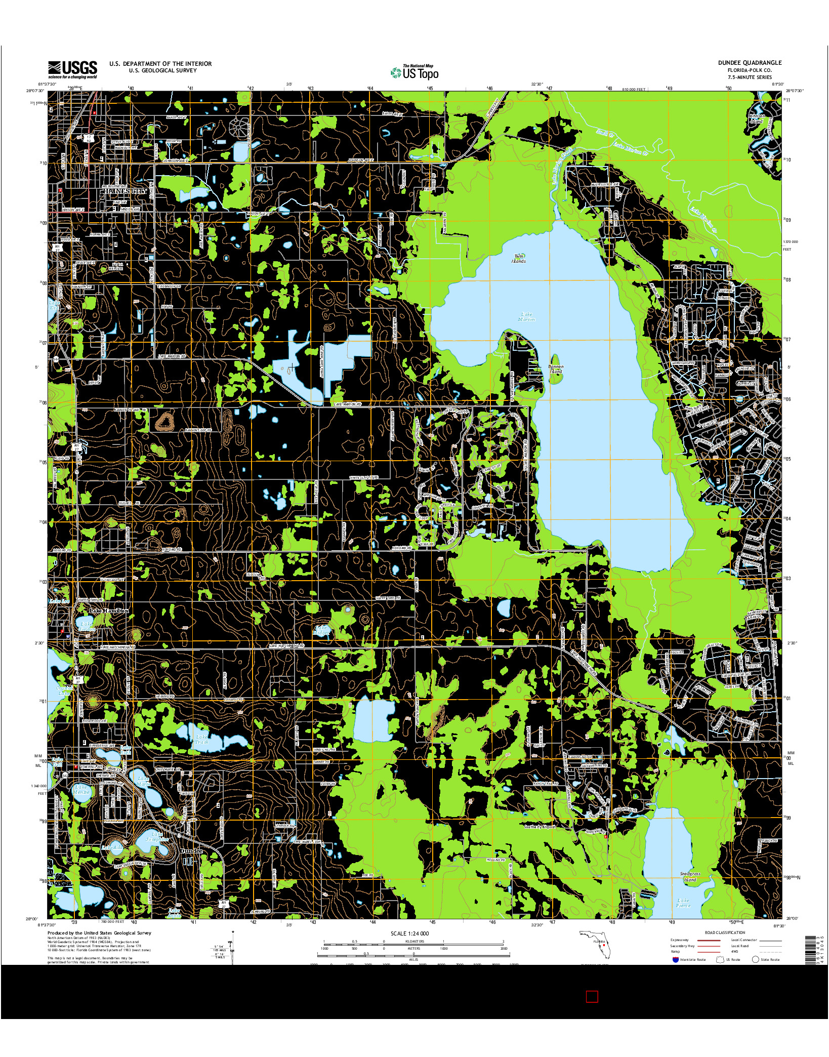 USGS US TOPO 7.5-MINUTE MAP FOR DUNDEE, FL 2015