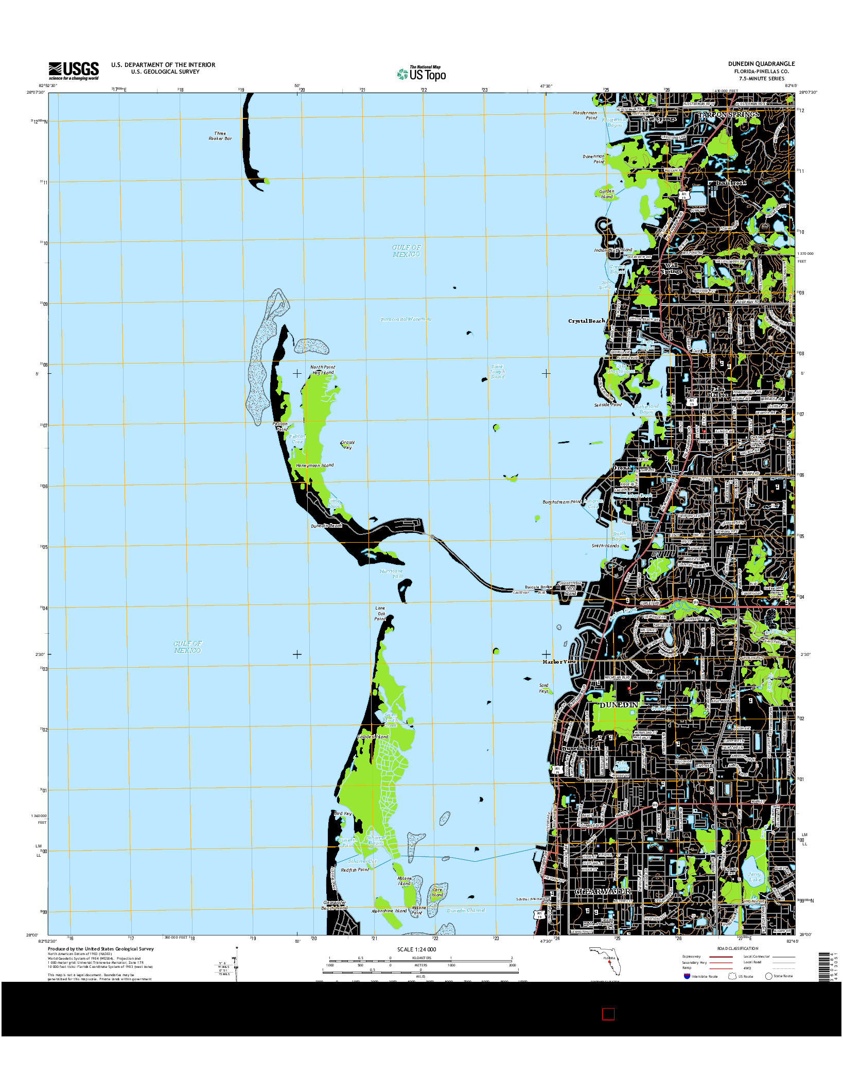 USGS US TOPO 7.5-MINUTE MAP FOR DUNEDIN, FL 2015