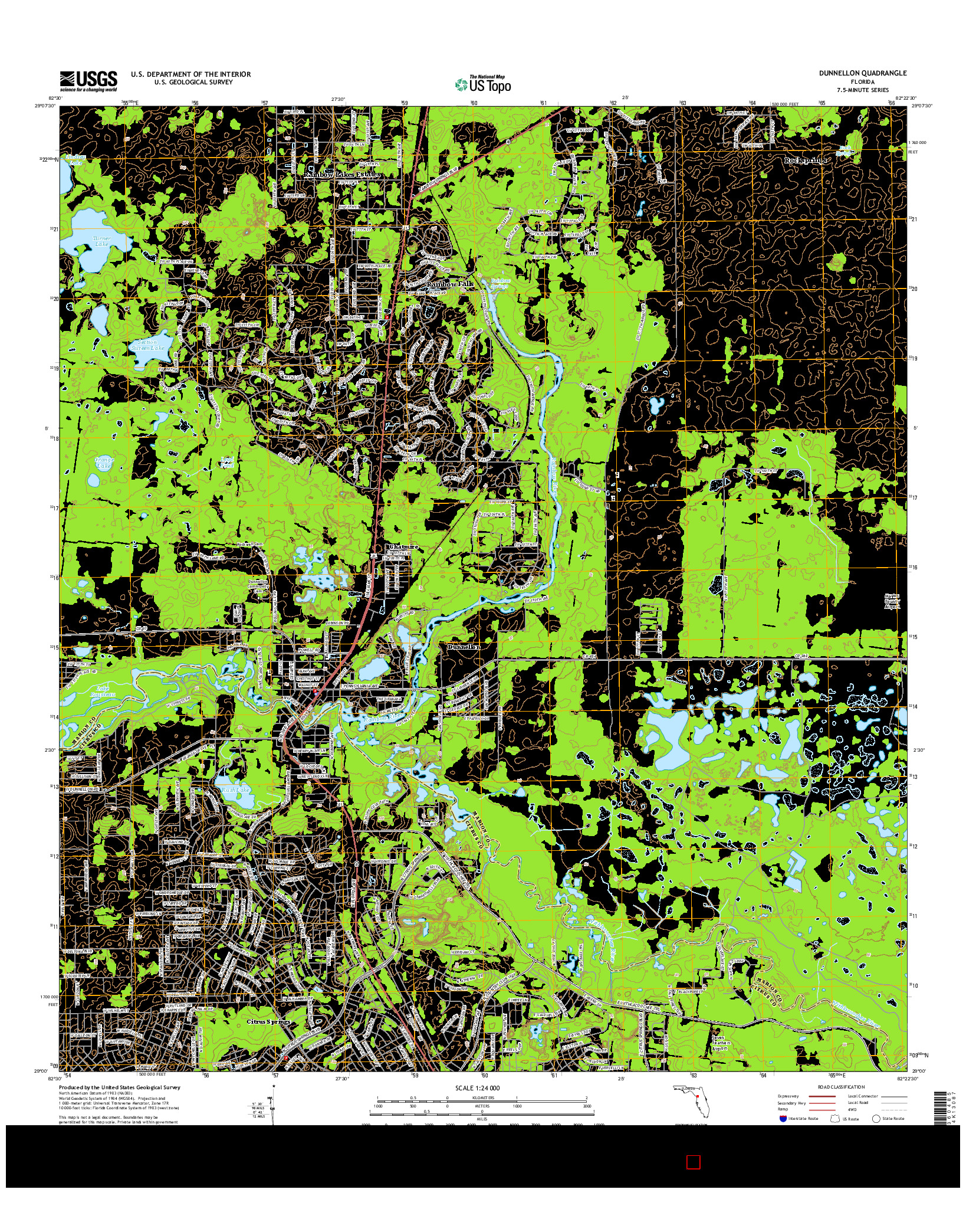 USGS US TOPO 7.5-MINUTE MAP FOR DUNNELLON, FL 2015