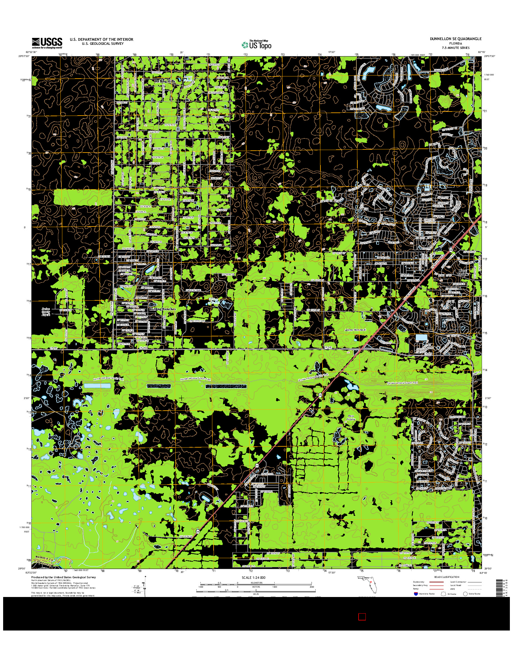 USGS US TOPO 7.5-MINUTE MAP FOR DUNNELLON SE, FL 2015