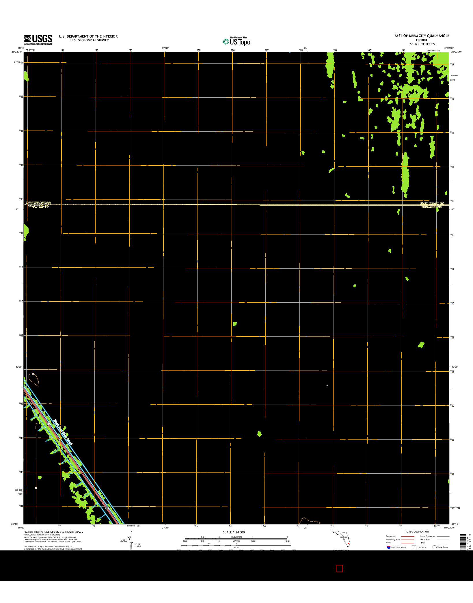 USGS US TOPO 7.5-MINUTE MAP FOR EAST OF DEEM CITY, FL 2015