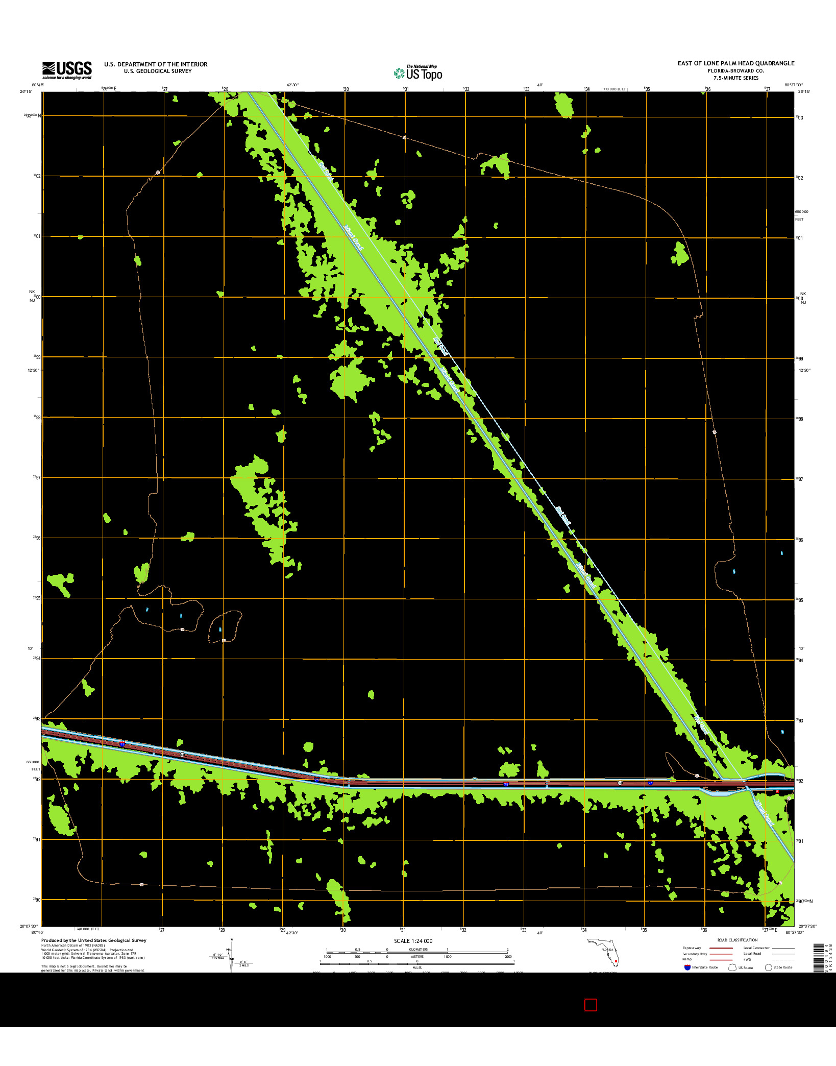 USGS US TOPO 7.5-MINUTE MAP FOR EAST OF LONE PALM HEAD, FL 2015