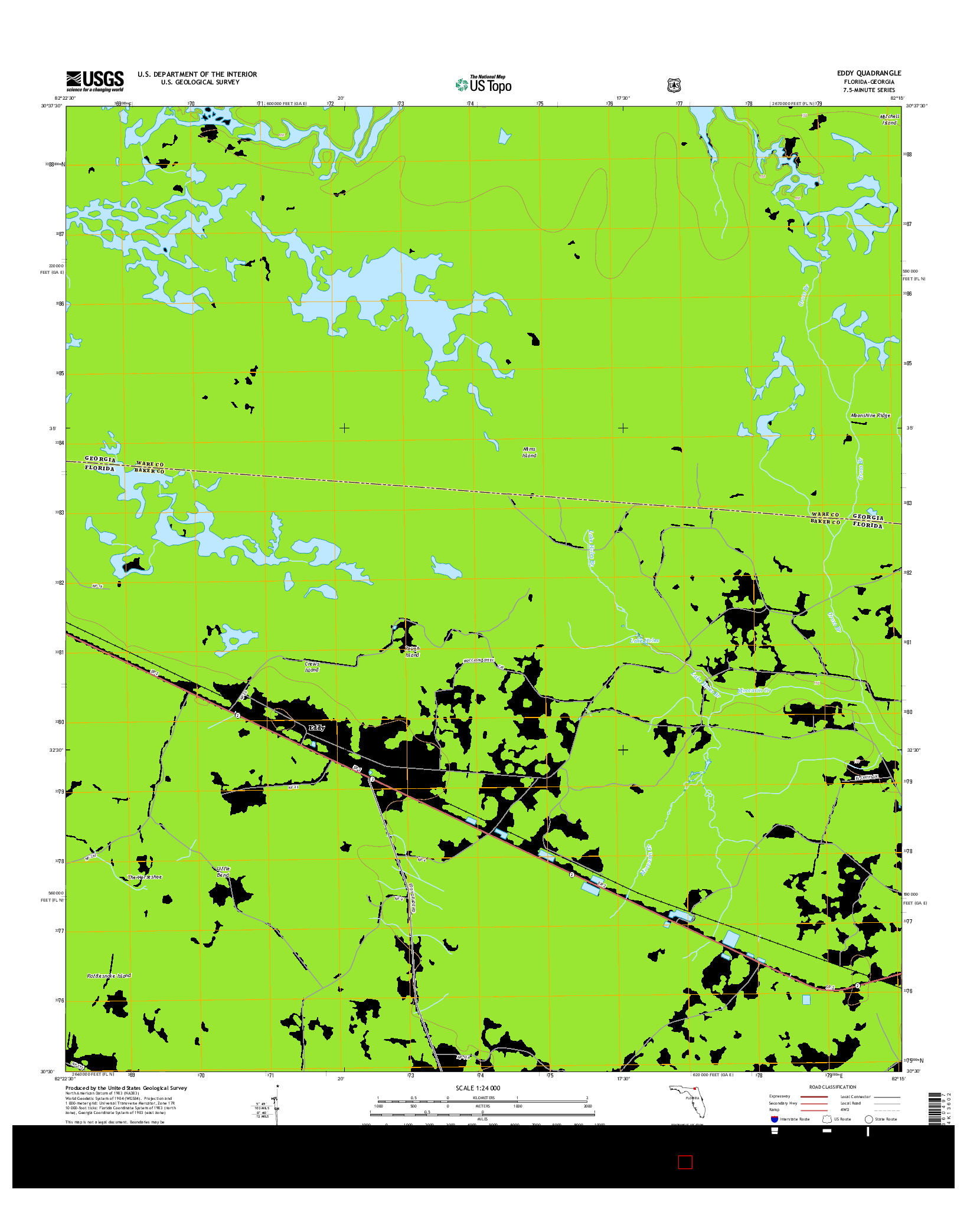USGS US TOPO 7.5-MINUTE MAP FOR EDDY, FL-GA 2015