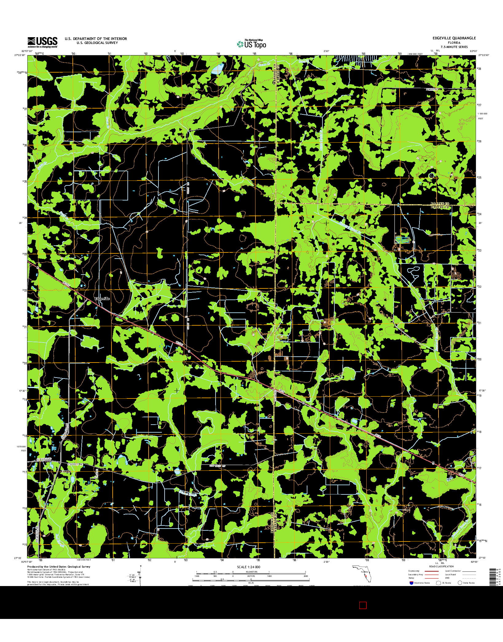 USGS US TOPO 7.5-MINUTE MAP FOR EDGEVILLE, FL 2015