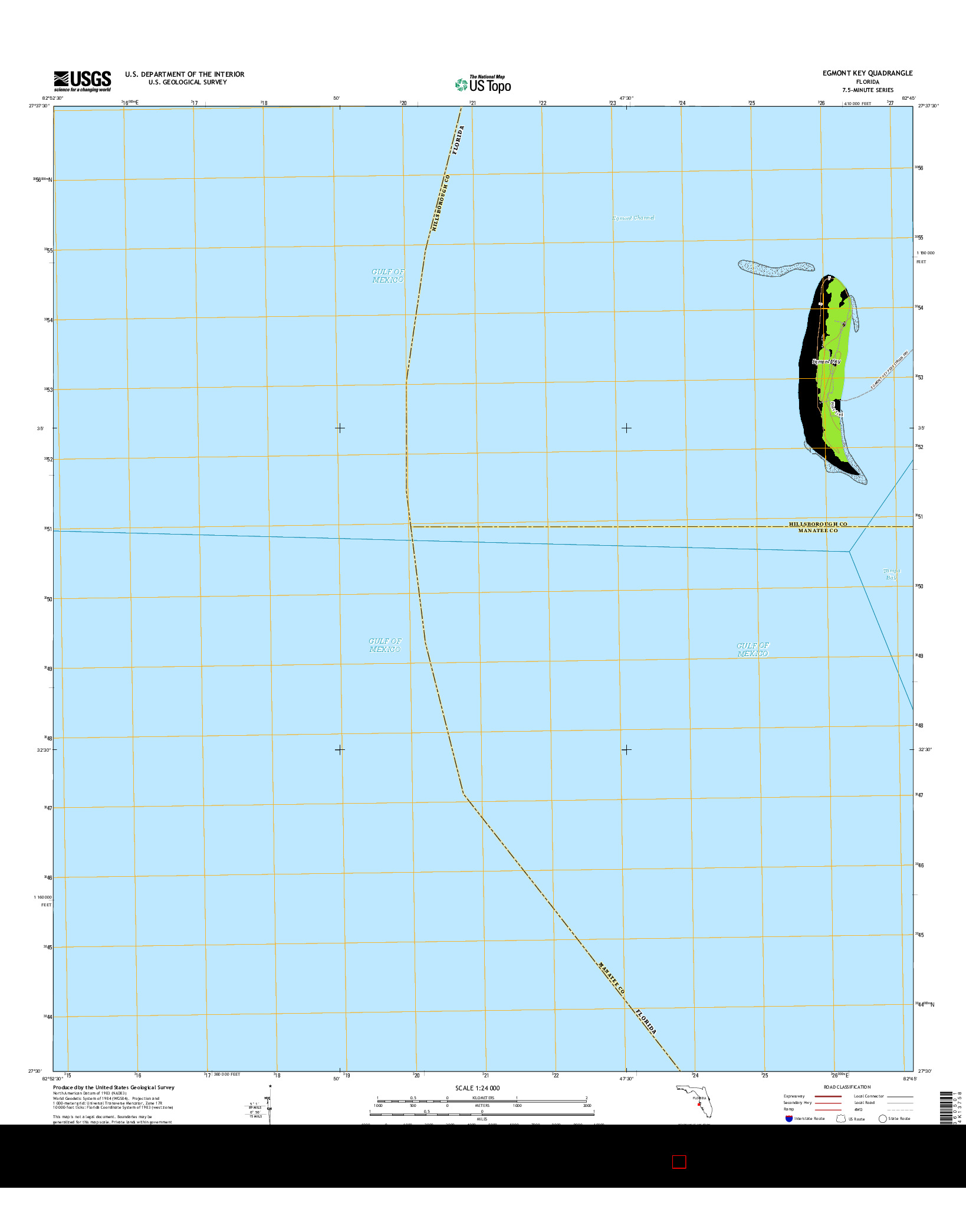 USGS US TOPO 7.5-MINUTE MAP FOR EGMONT KEY, FL 2015