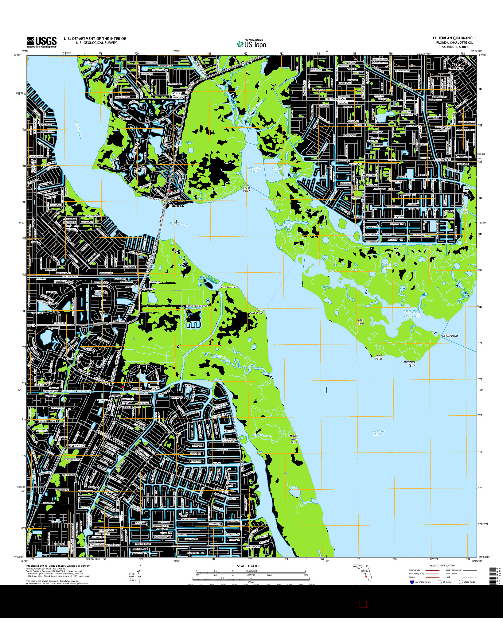 USGS US TOPO 7.5-MINUTE MAP FOR EL JOBEAN, FL 2015