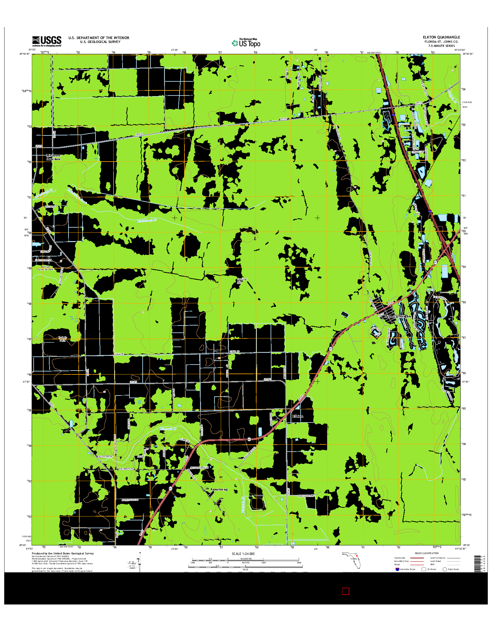 USGS US TOPO 7.5-MINUTE MAP FOR ELKTON, FL 2015
