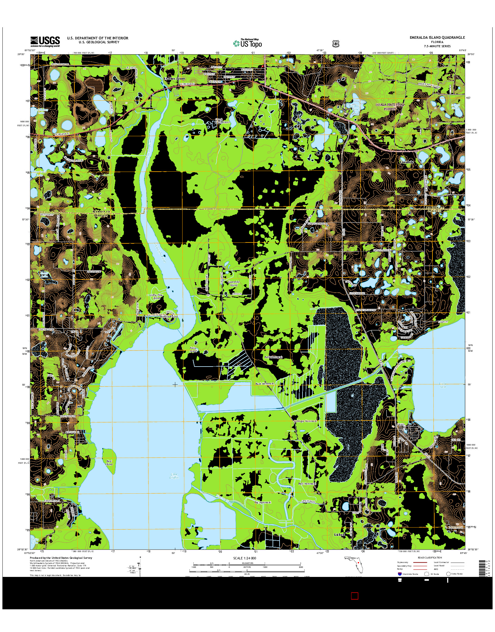 USGS US TOPO 7.5-MINUTE MAP FOR EMERALDA ISLAND, FL 2015