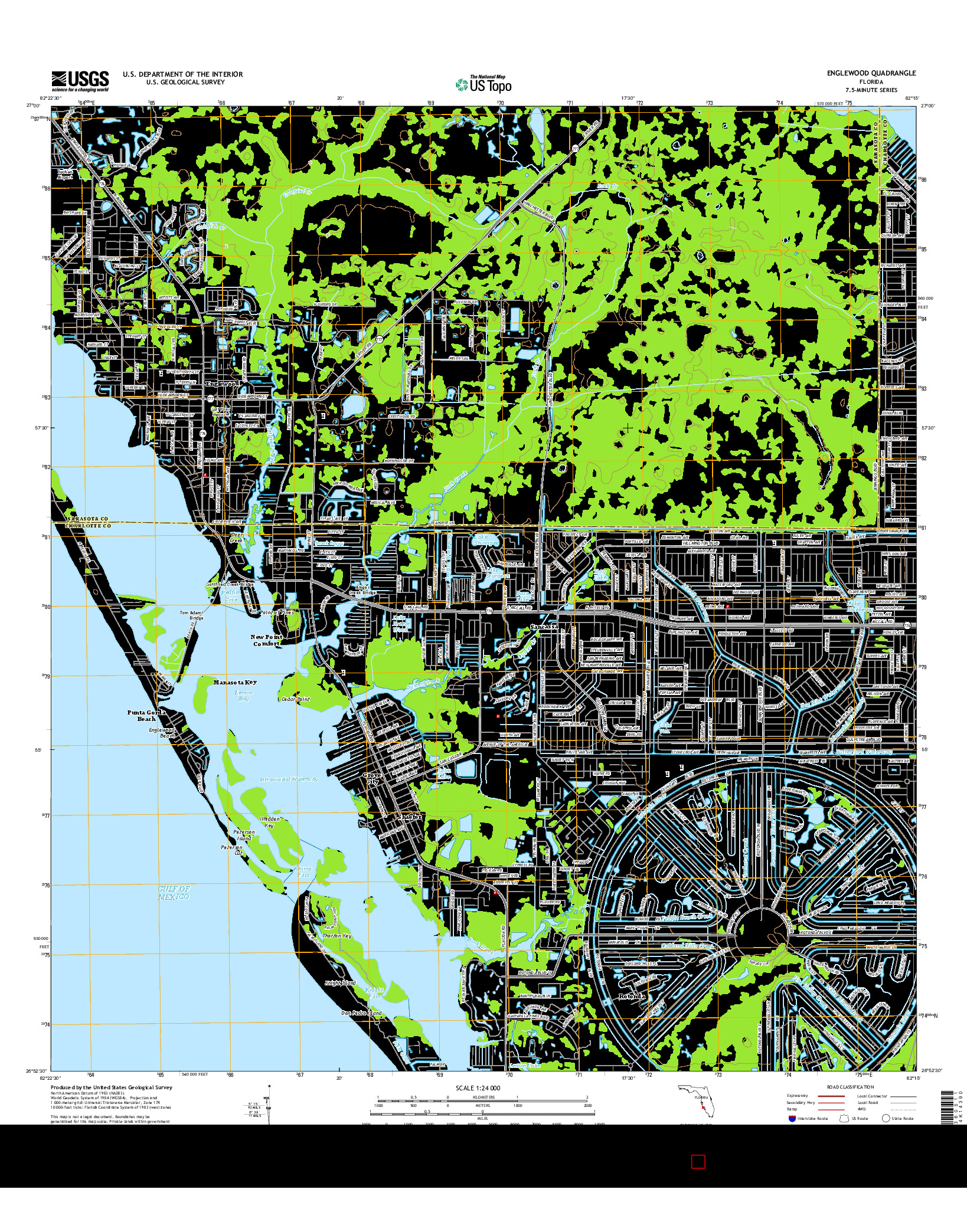 USGS US TOPO 7.5-MINUTE MAP FOR ENGLEWOOD, FL 2015