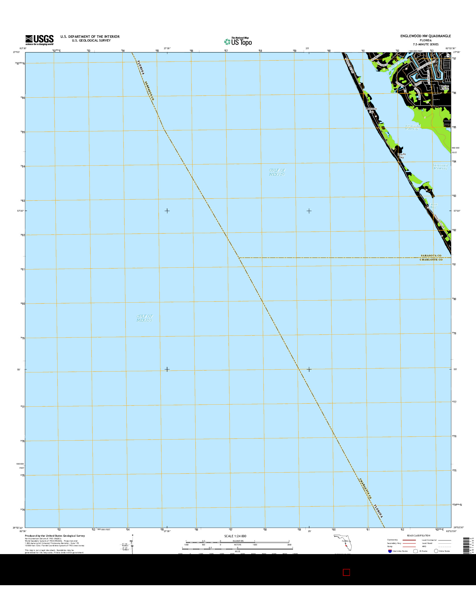 USGS US TOPO 7.5-MINUTE MAP FOR ENGLEWOOD NW, FL 2015