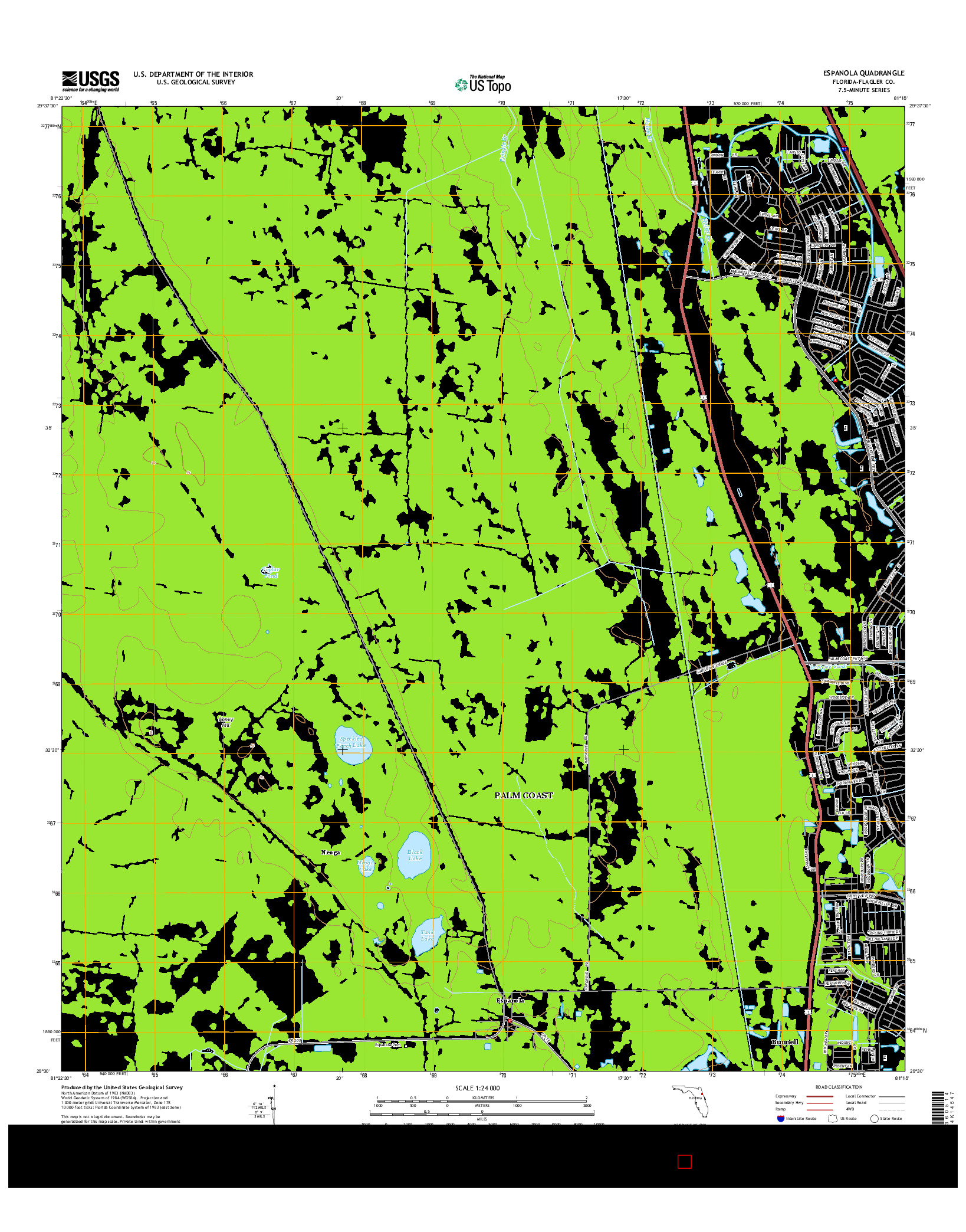 USGS US TOPO 7.5-MINUTE MAP FOR ESPANOLA, FL 2015