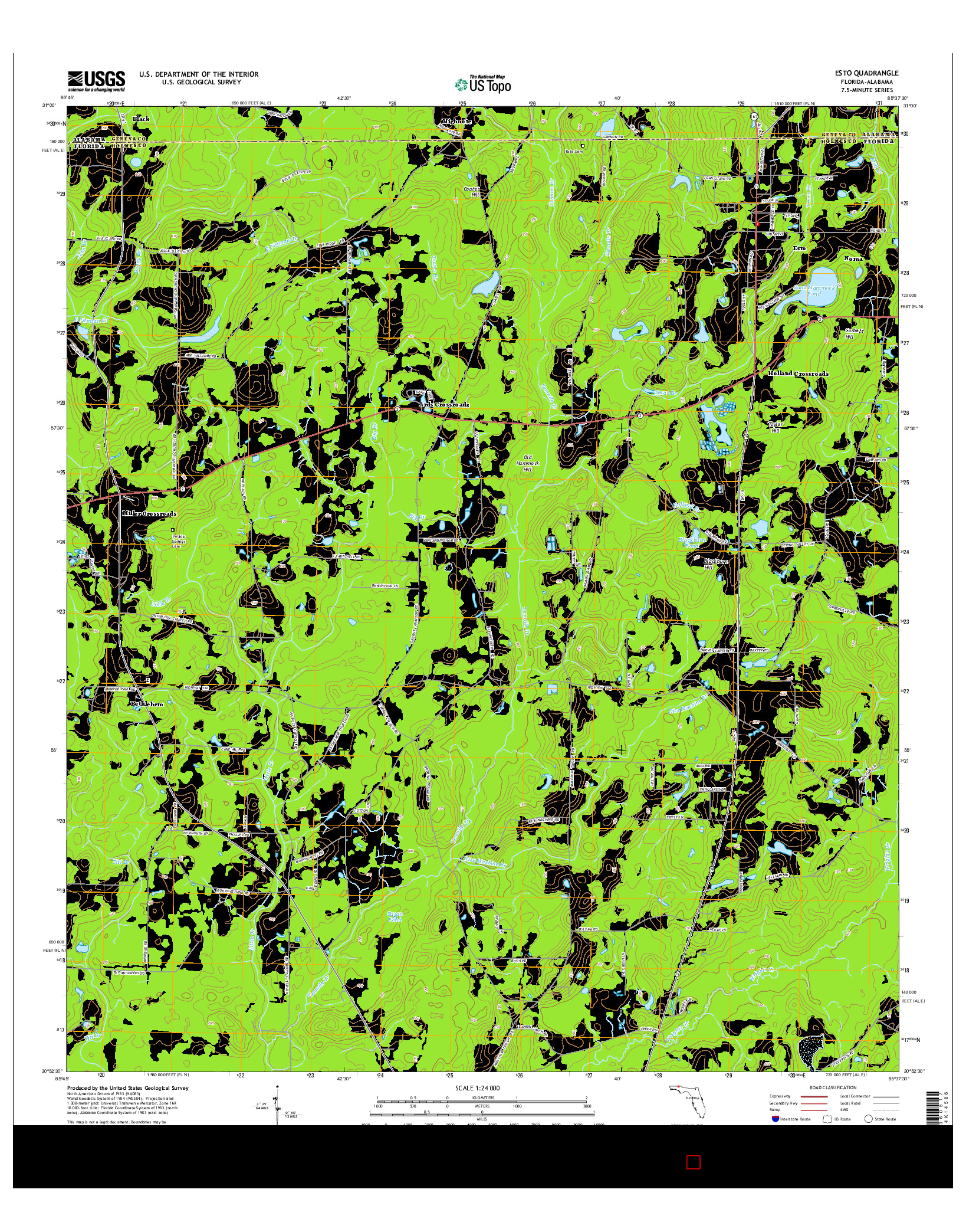 USGS US TOPO 7.5-MINUTE MAP FOR ESTO, FL-AL 2015