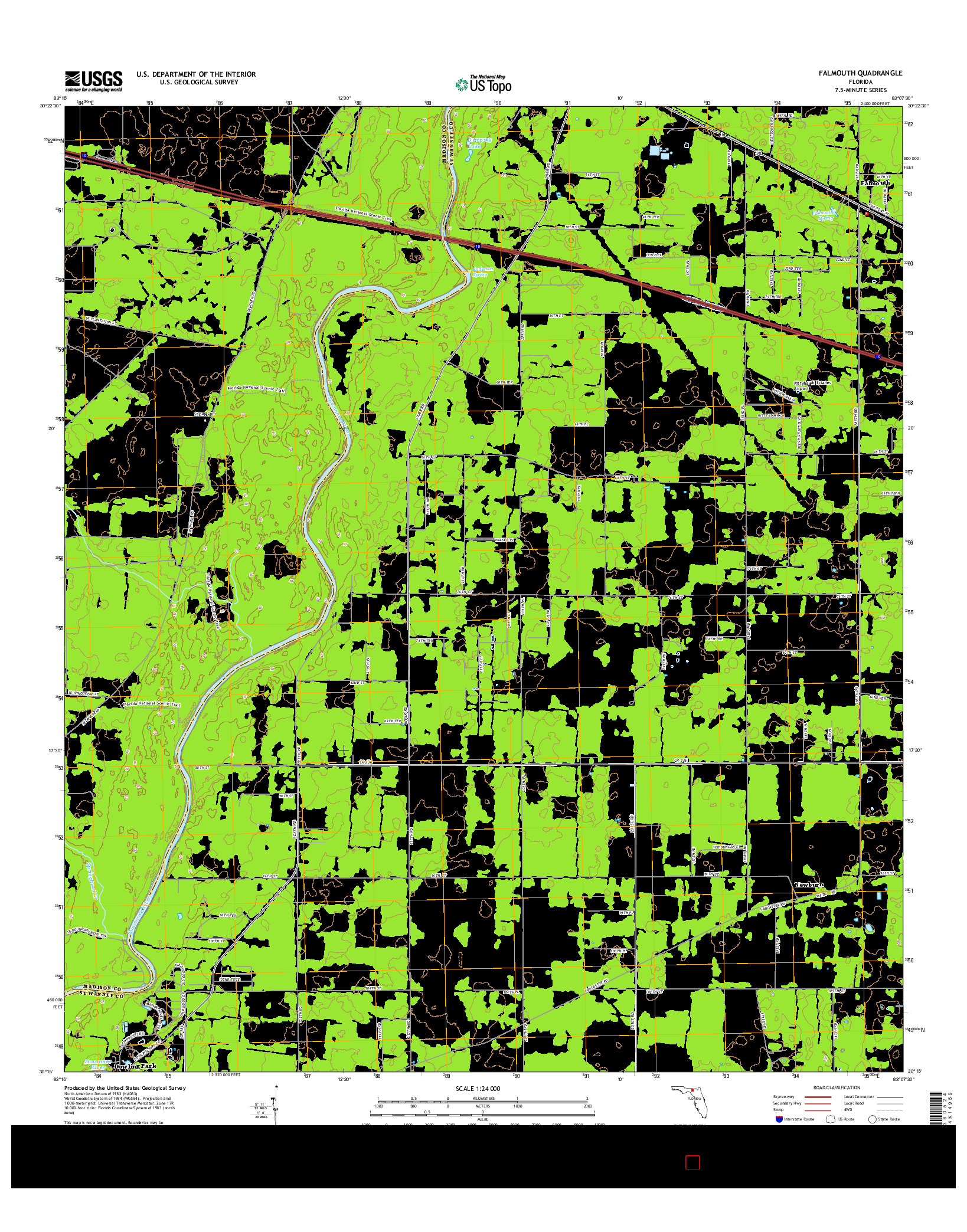 USGS US TOPO 7.5-MINUTE MAP FOR FALMOUTH, FL 2015