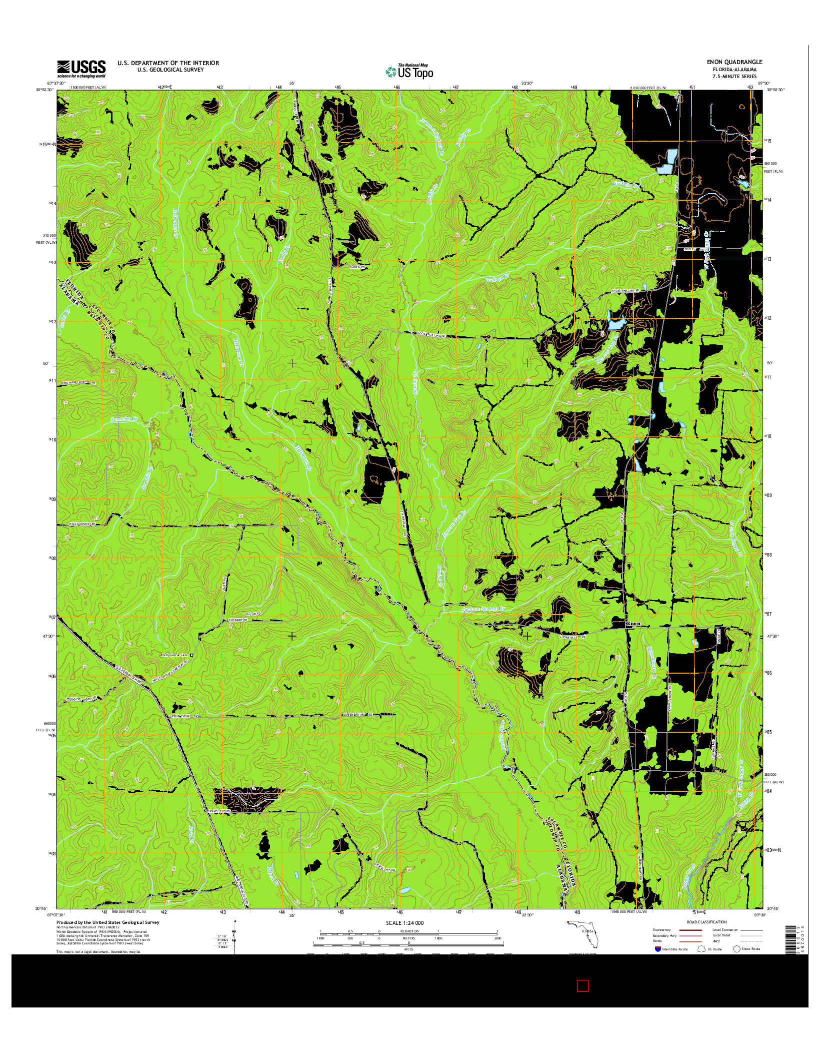 USGS US TOPO 7.5-MINUTE MAP FOR ENON, FL-AL 2015
