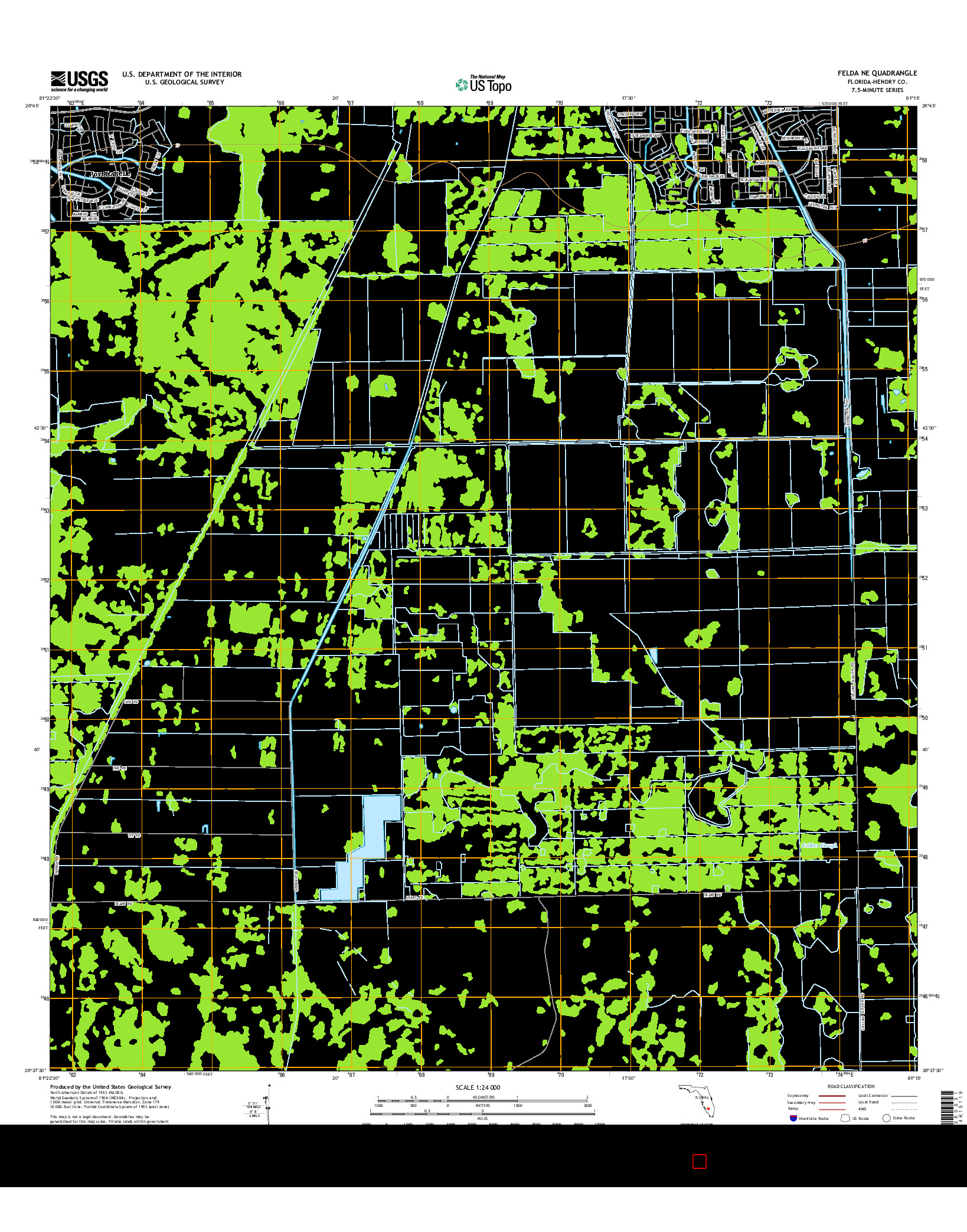 USGS US TOPO 7.5-MINUTE MAP FOR FELDA NE, FL 2015