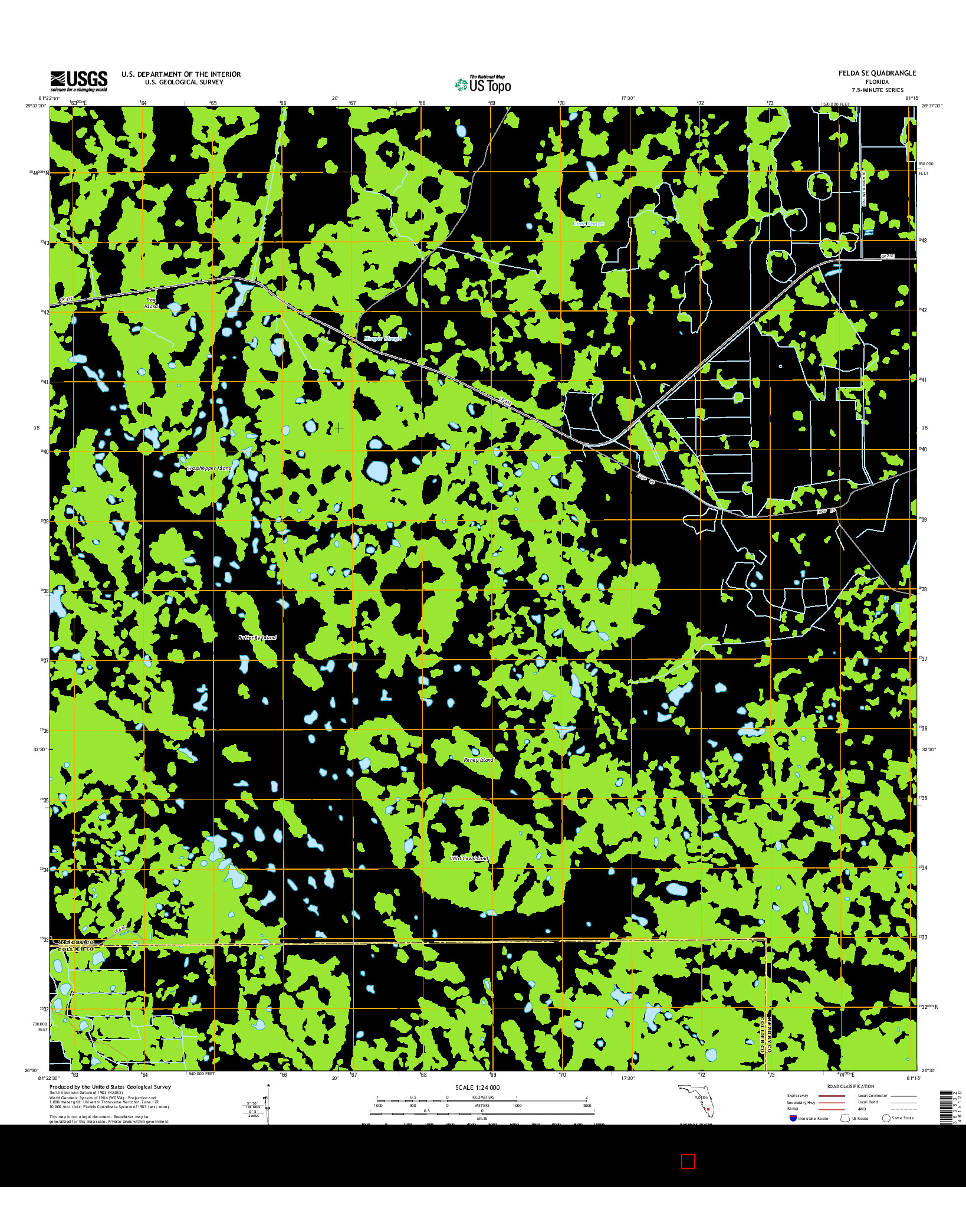 USGS US TOPO 7.5-MINUTE MAP FOR FELDA SE, FL 2015