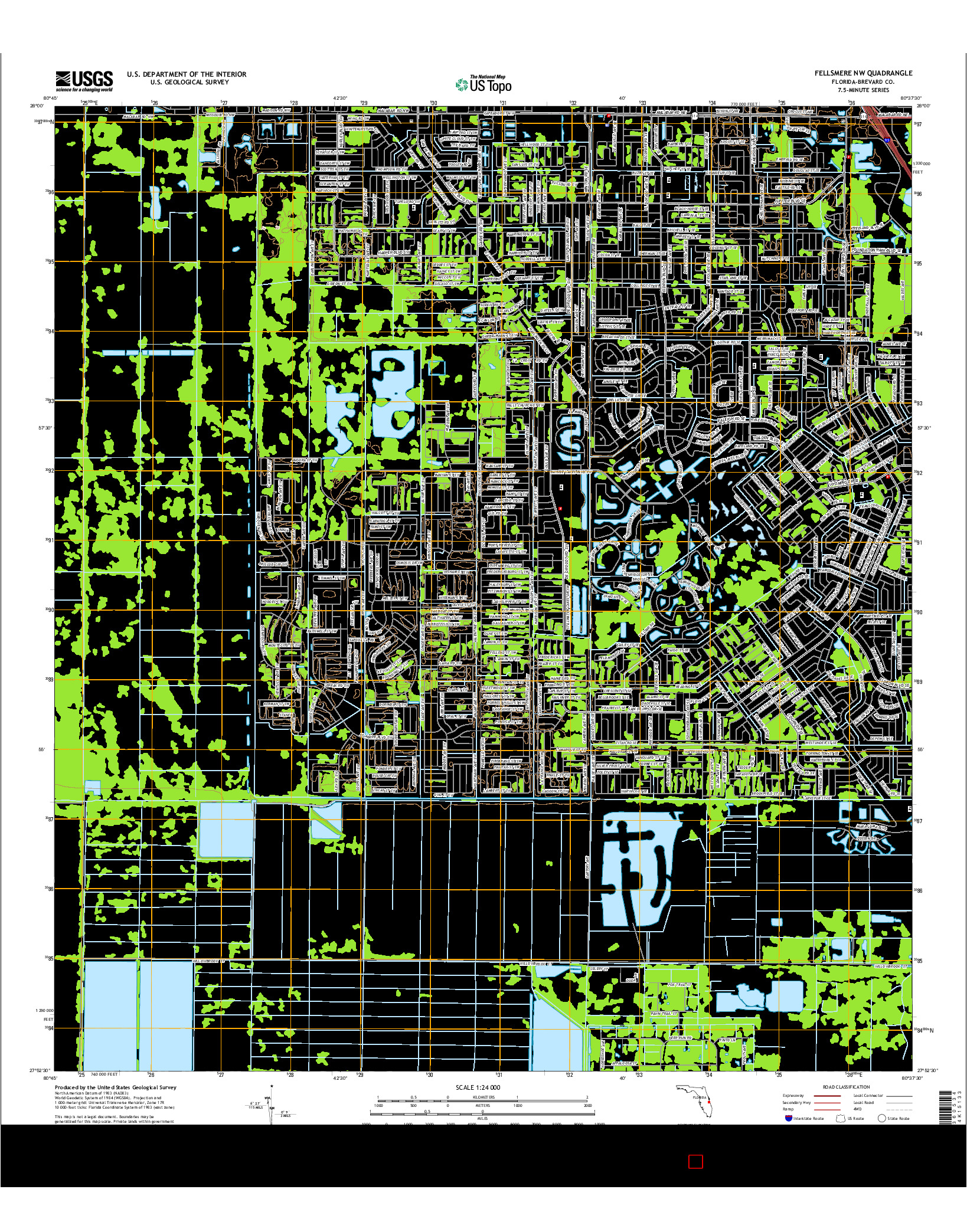 USGS US TOPO 7.5-MINUTE MAP FOR FELLSMERE NW, FL 2015