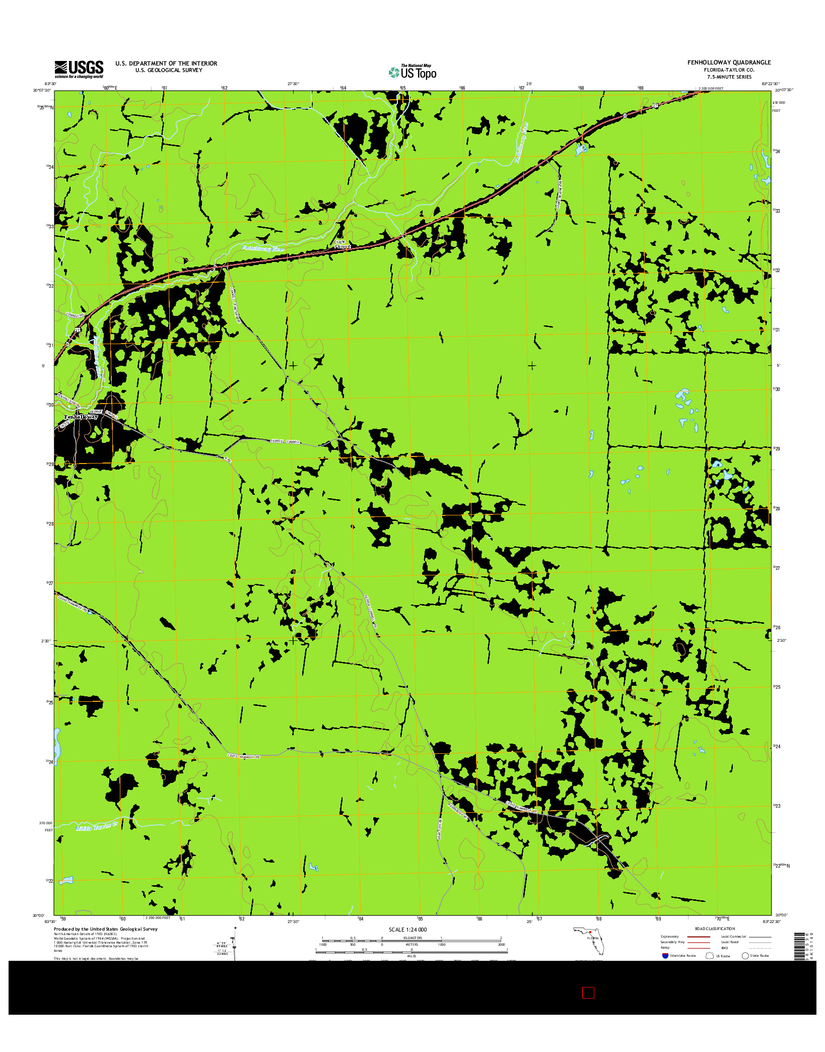 USGS US TOPO 7.5-MINUTE MAP FOR FENHOLLOWAY, FL 2015