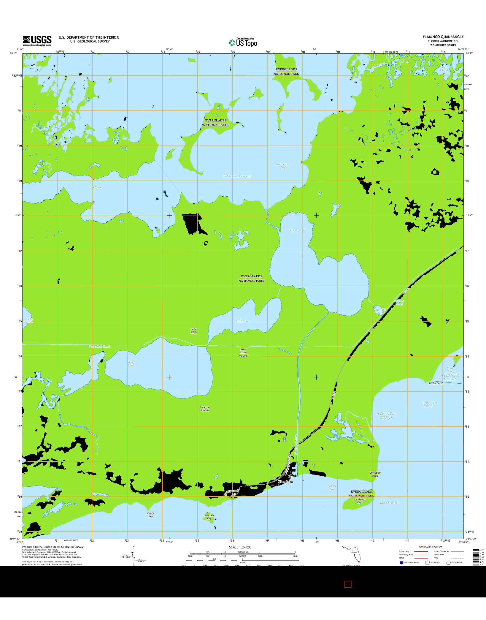 USGS US TOPO 7.5-MINUTE MAP FOR FLAMINGO, FL 2015