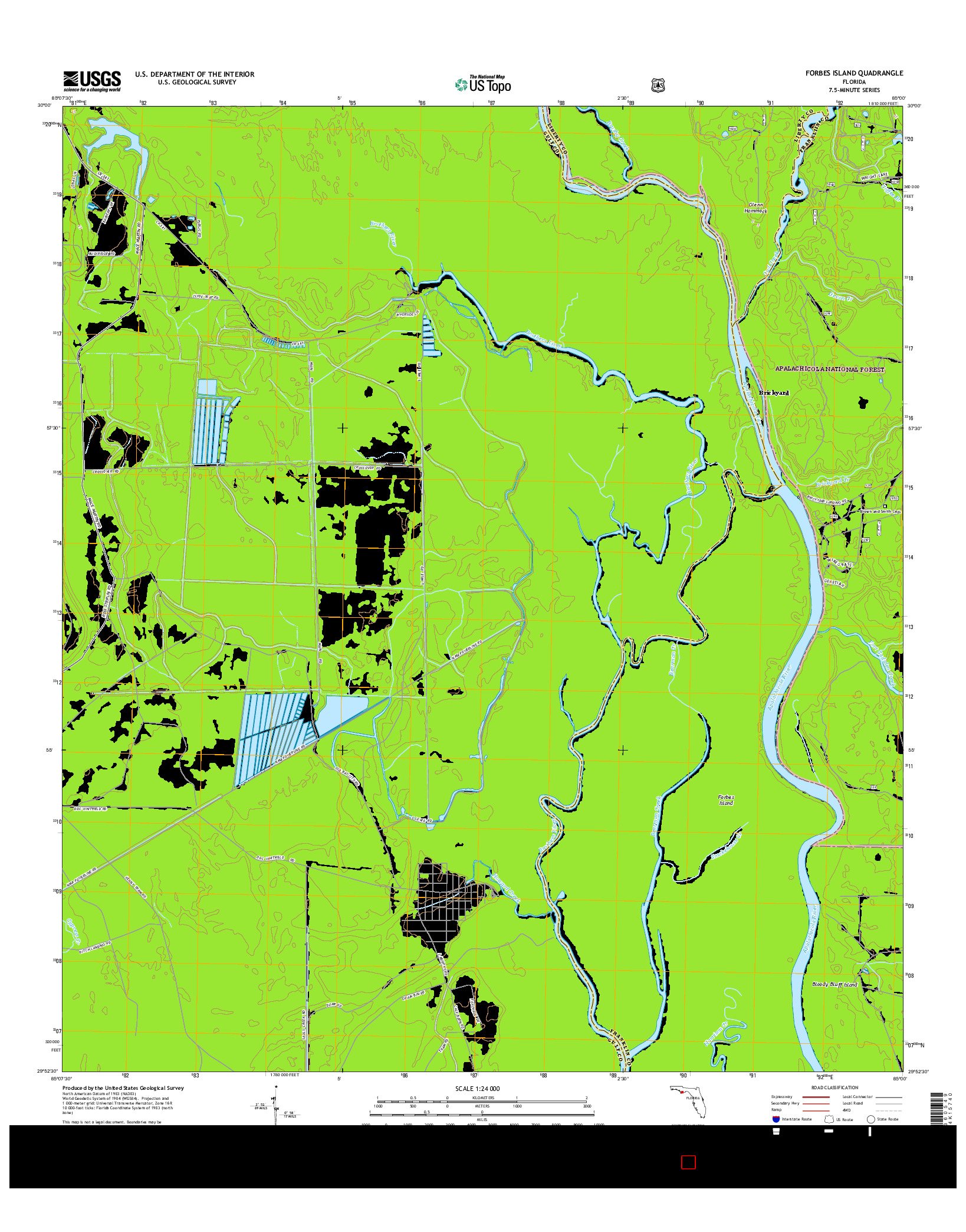 USGS US TOPO 7.5-MINUTE MAP FOR FORBES ISLAND, FL 2015