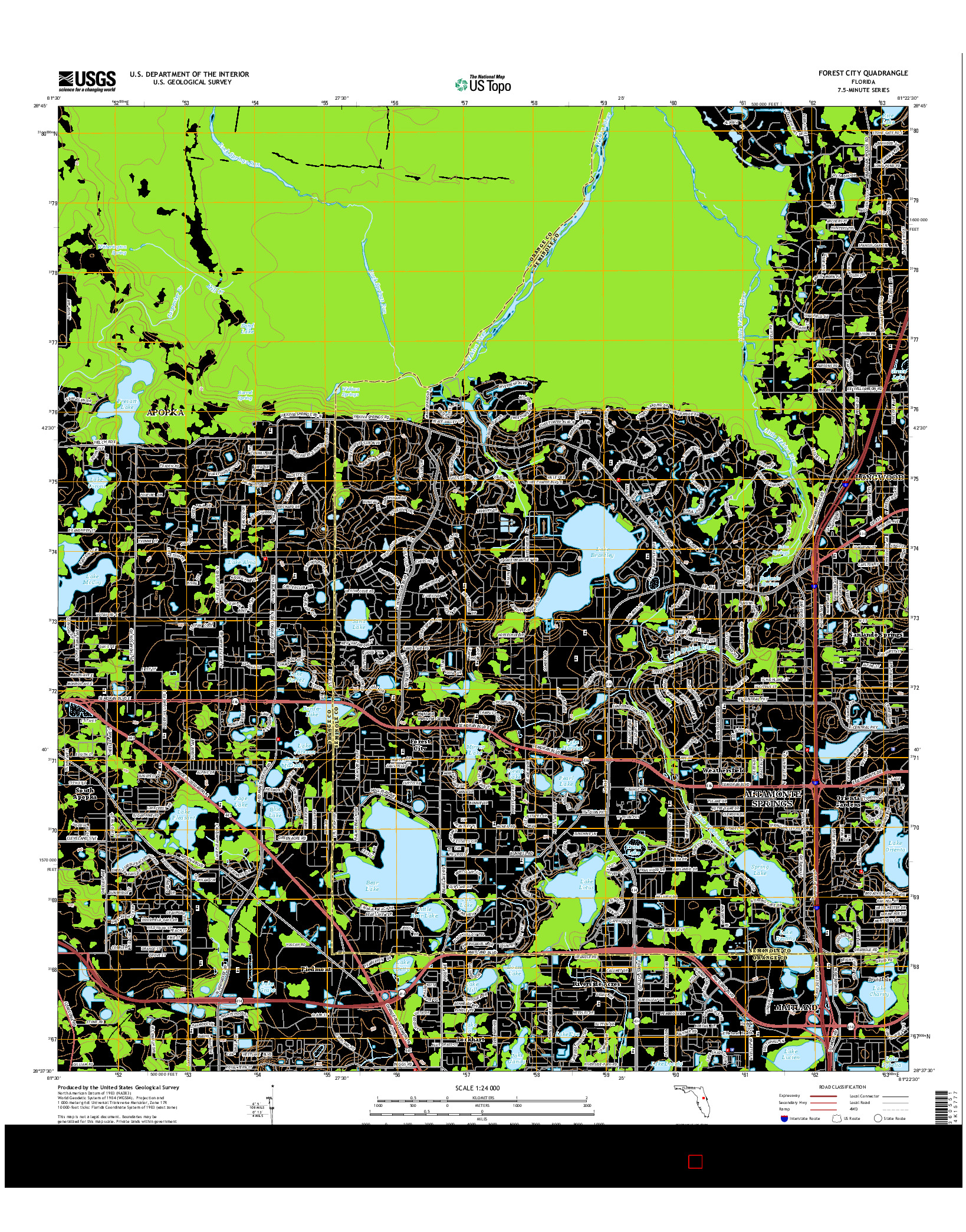 USGS US TOPO 7.5-MINUTE MAP FOR FOREST CITY, FL 2015
