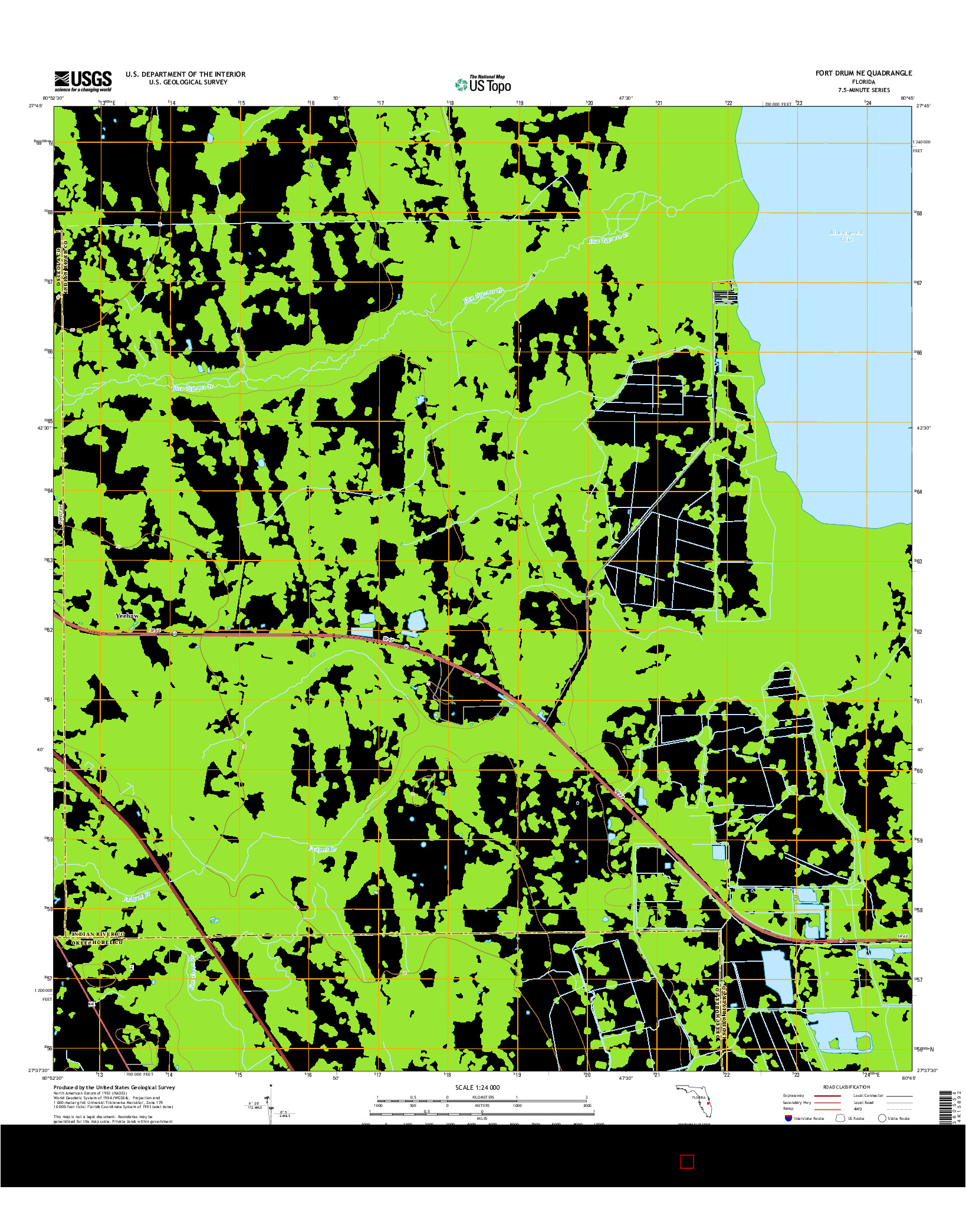USGS US TOPO 7.5-MINUTE MAP FOR FORT DRUM NE, FL 2015