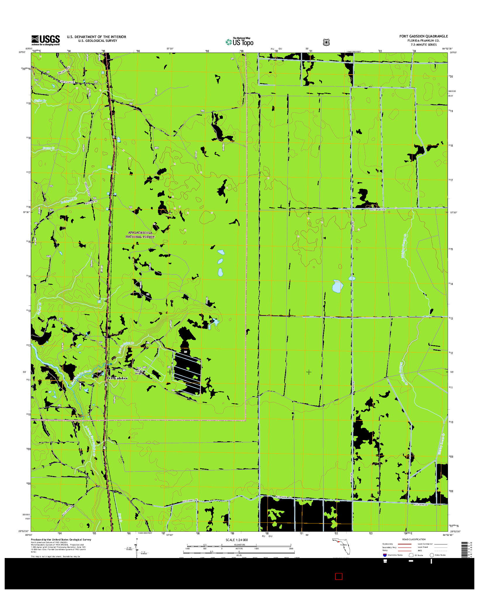 USGS US TOPO 7.5-MINUTE MAP FOR FORT GADSDEN, FL 2015