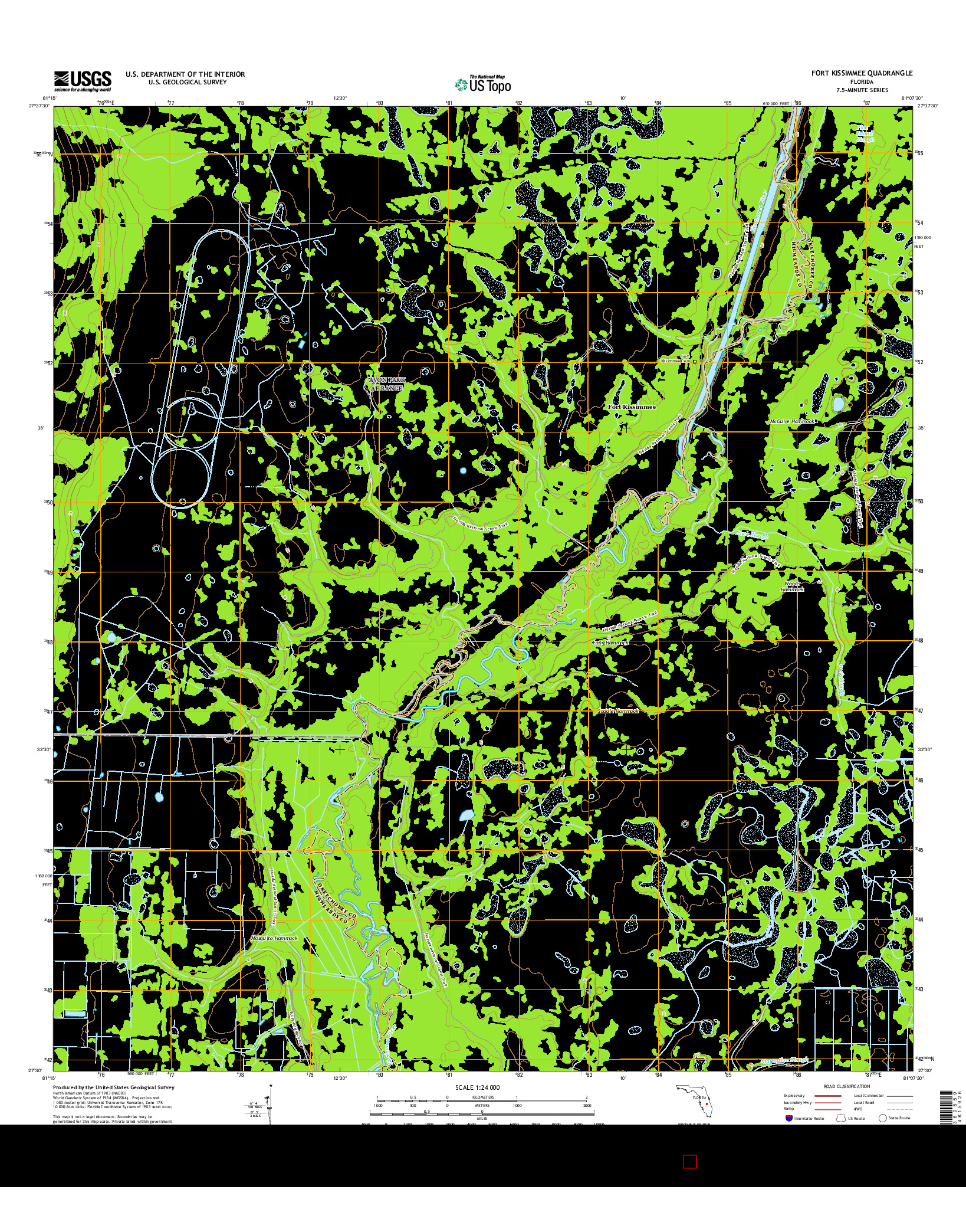 USGS US TOPO 7.5-MINUTE MAP FOR FORT KISSIMMEE, FL 2015