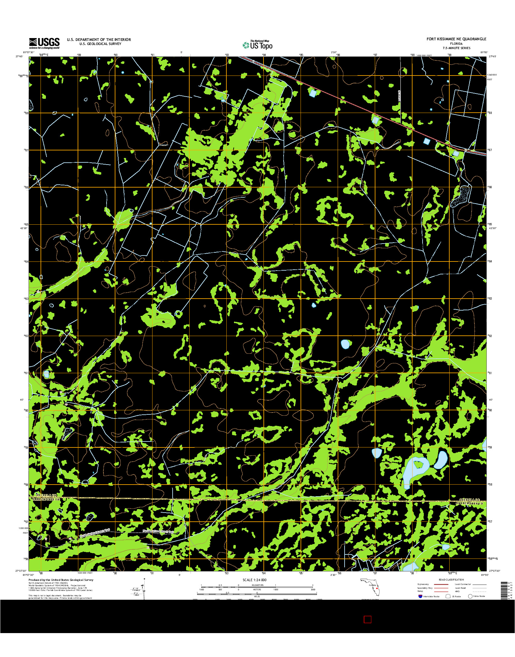 USGS US TOPO 7.5-MINUTE MAP FOR FORT KISSIMMEE NE, FL 2015