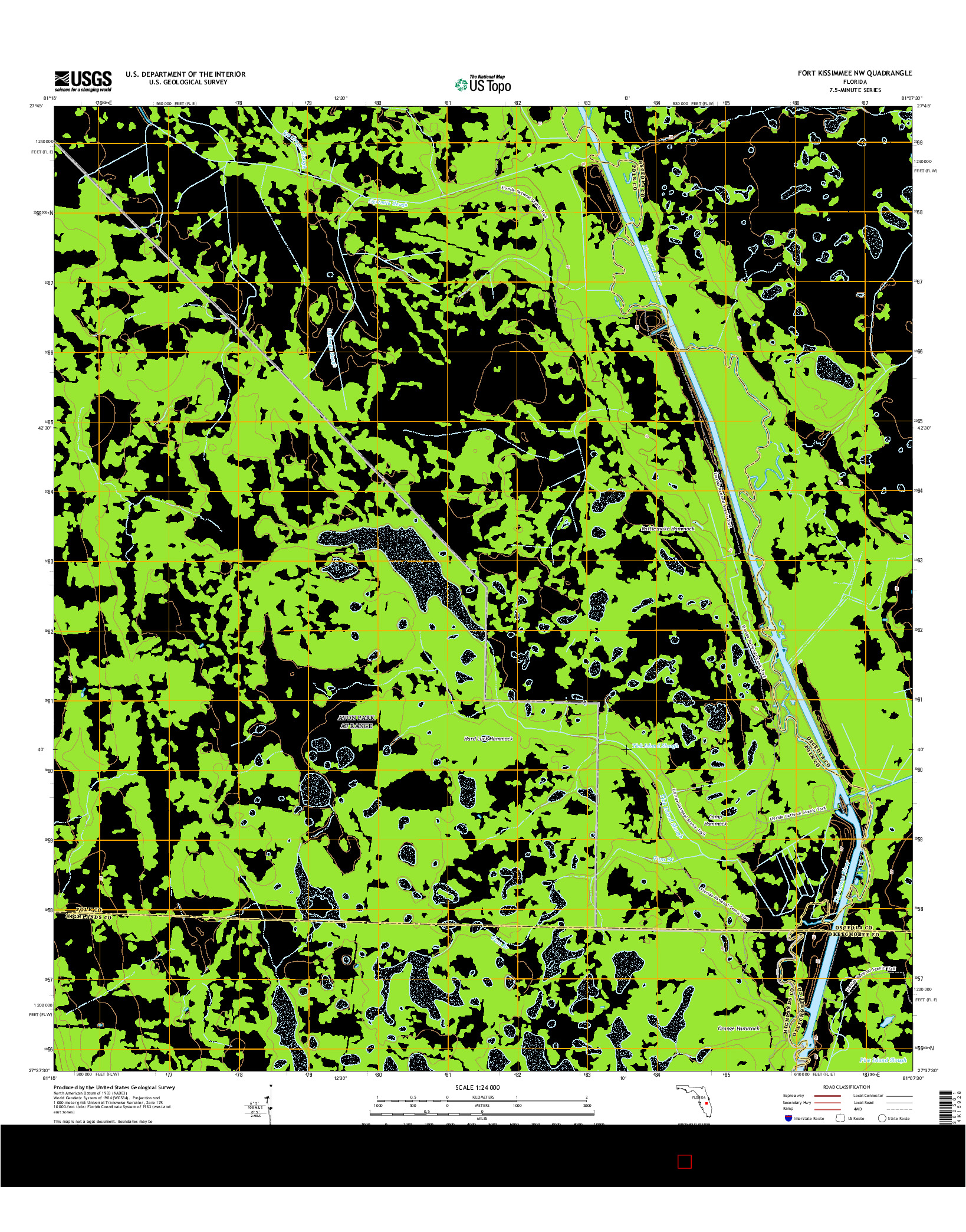 USGS US TOPO 7.5-MINUTE MAP FOR FORT KISSIMMEE NW, FL 2015