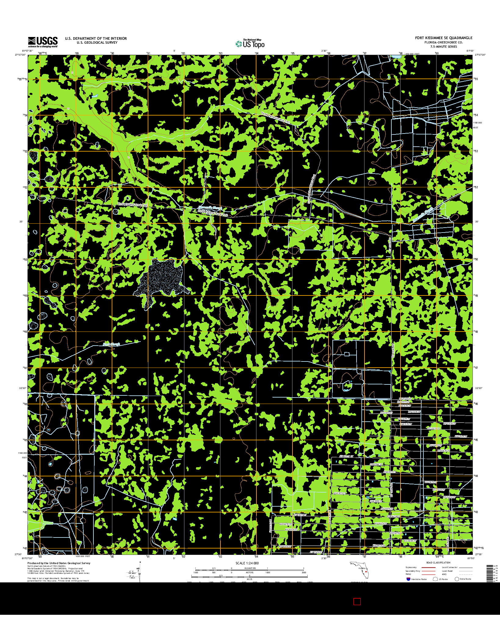 USGS US TOPO 7.5-MINUTE MAP FOR FORT KISSIMMEE SE, FL 2015