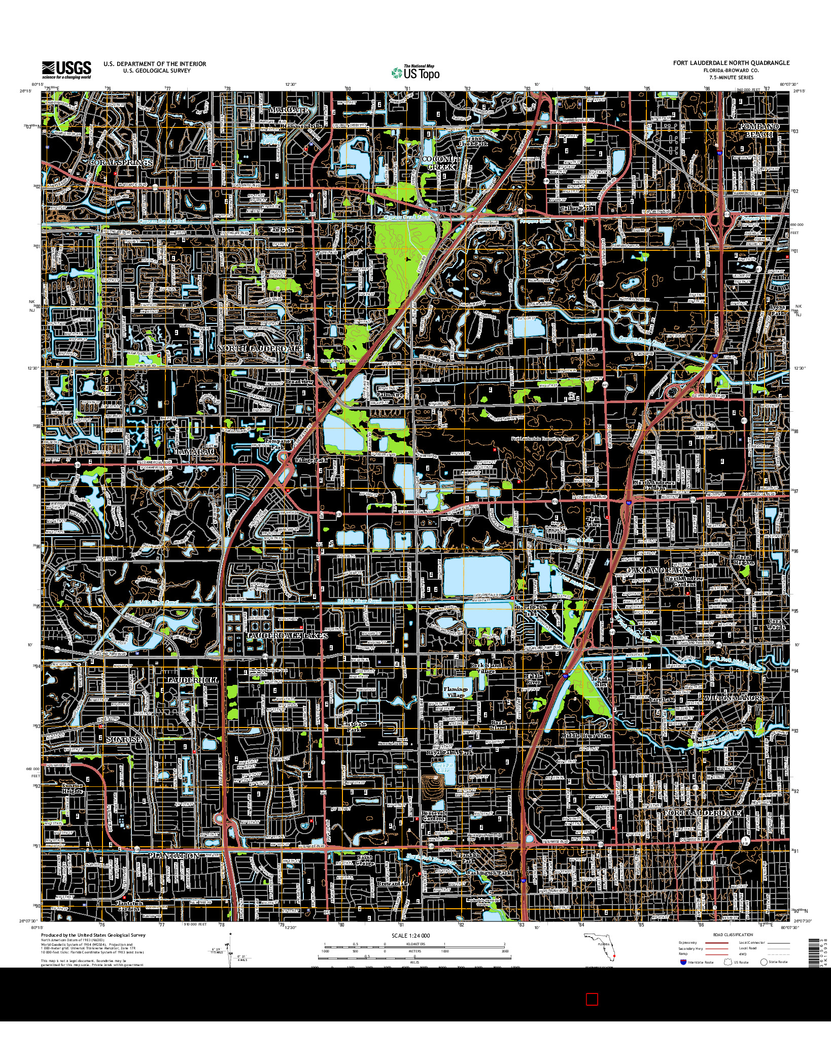 USGS US TOPO 7.5-MINUTE MAP FOR FORT LAUDERDALE NORTH, FL 2015