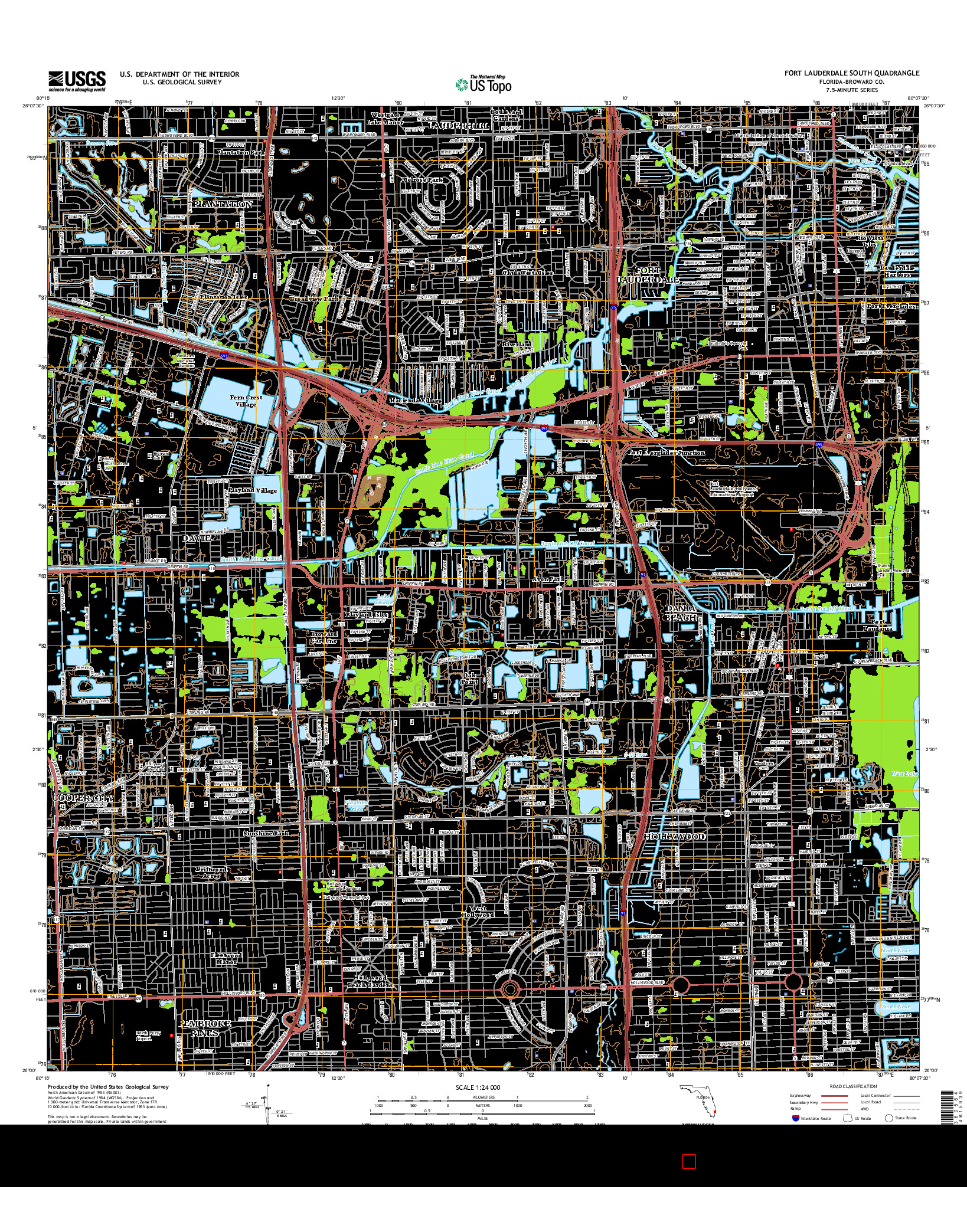 USGS US TOPO 7.5-MINUTE MAP FOR FORT LAUDERDALE SOUTH, FL 2015