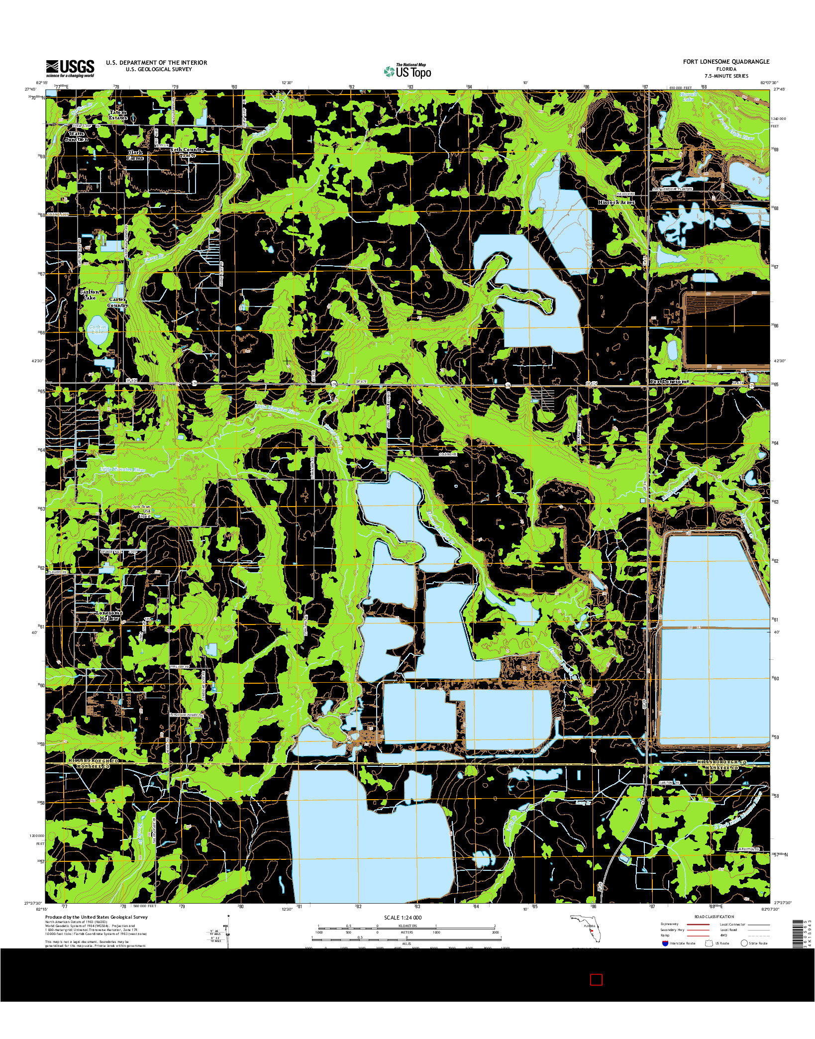 USGS US TOPO 7.5-MINUTE MAP FOR FORT LONESOME, FL 2015
