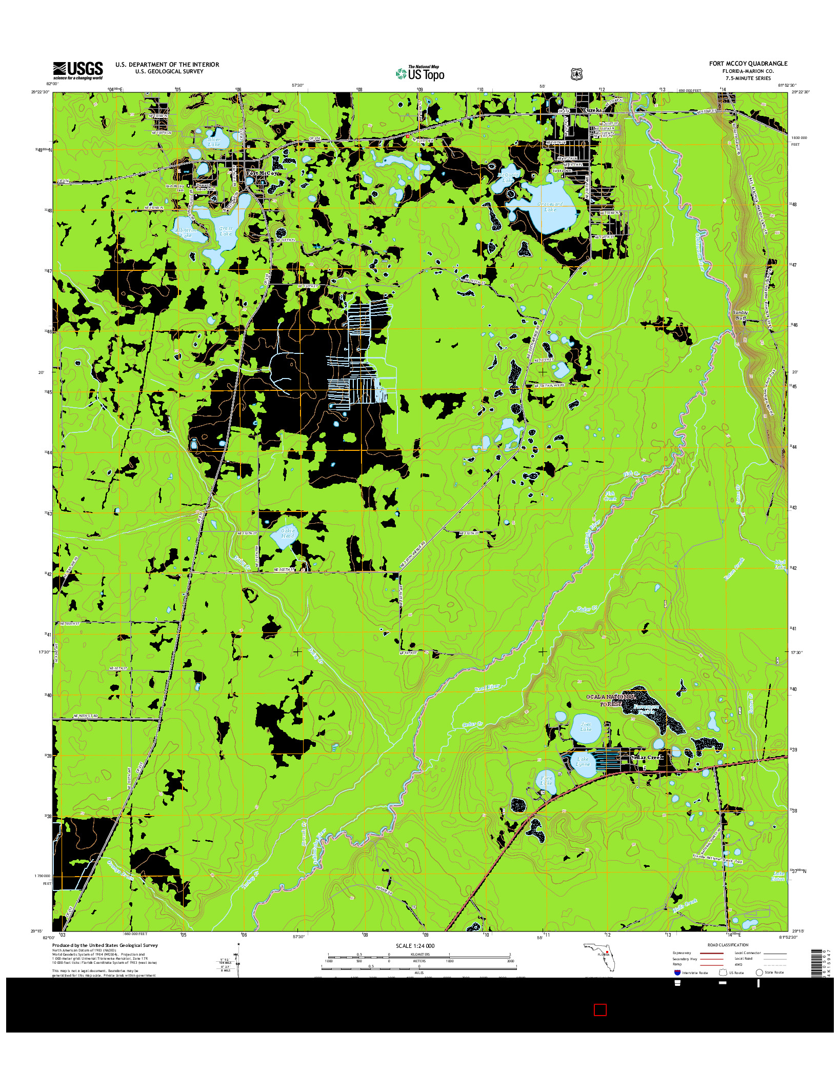USGS US TOPO 7.5-MINUTE MAP FOR FORT MCCOY, FL 2015
