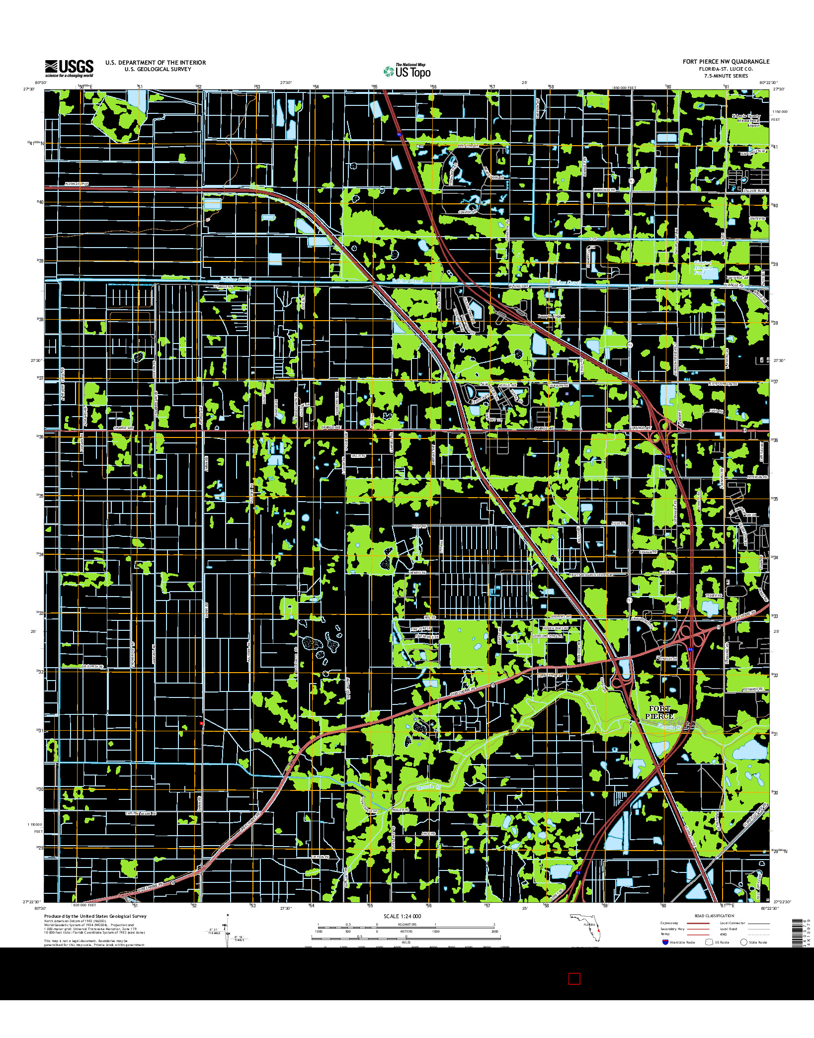 USGS US TOPO 7.5-MINUTE MAP FOR FORT PIERCE NW, FL 2015