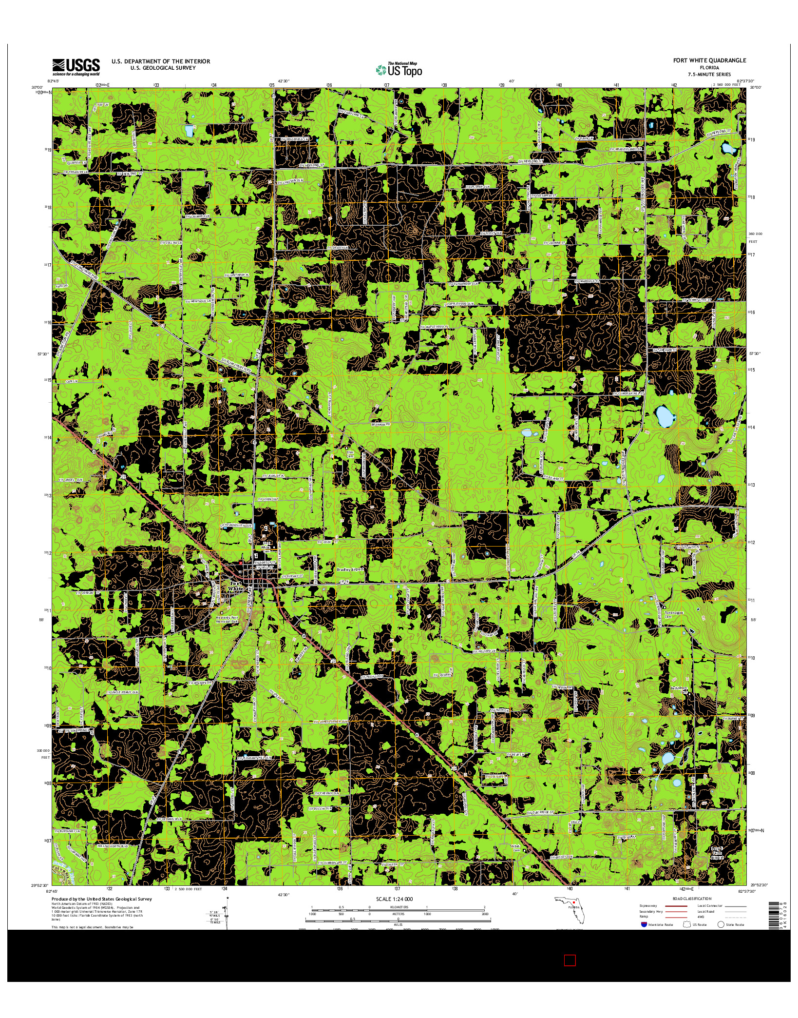 USGS US TOPO 7.5-MINUTE MAP FOR FORT WHITE, FL 2015