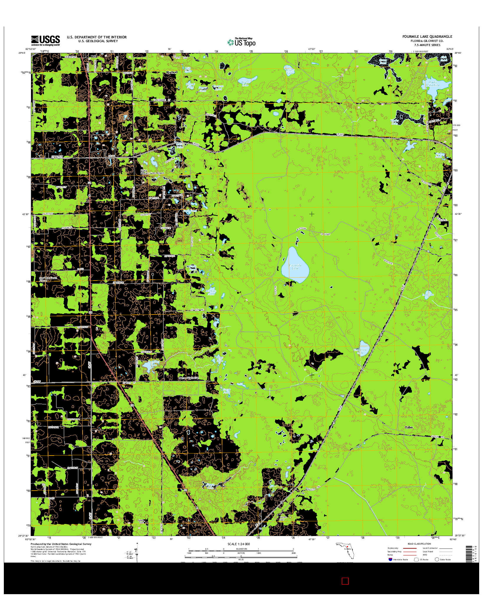 USGS US TOPO 7.5-MINUTE MAP FOR FOURMILE LAKE, FL 2015