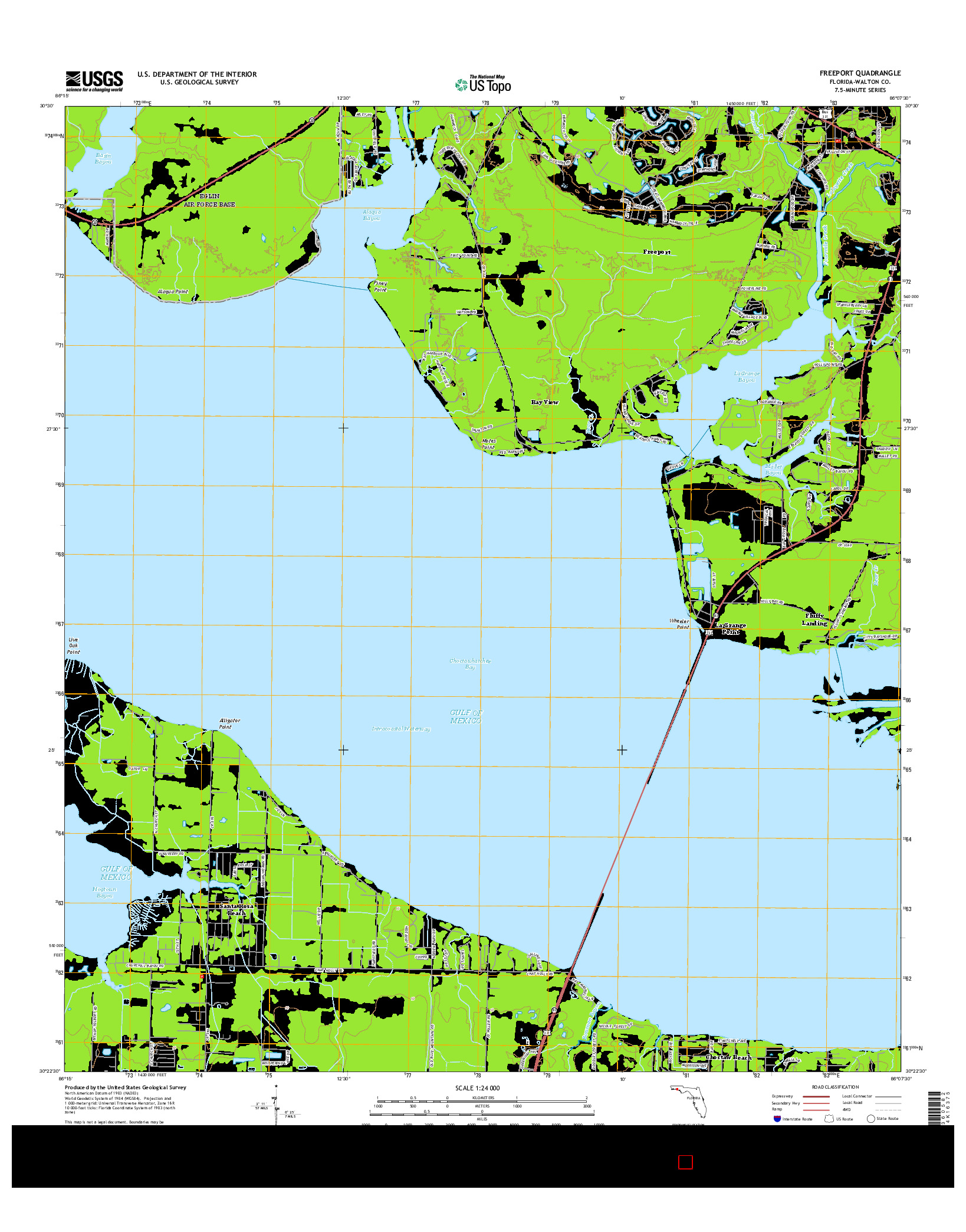 USGS US TOPO 7.5-MINUTE MAP FOR FREEPORT, FL 2015