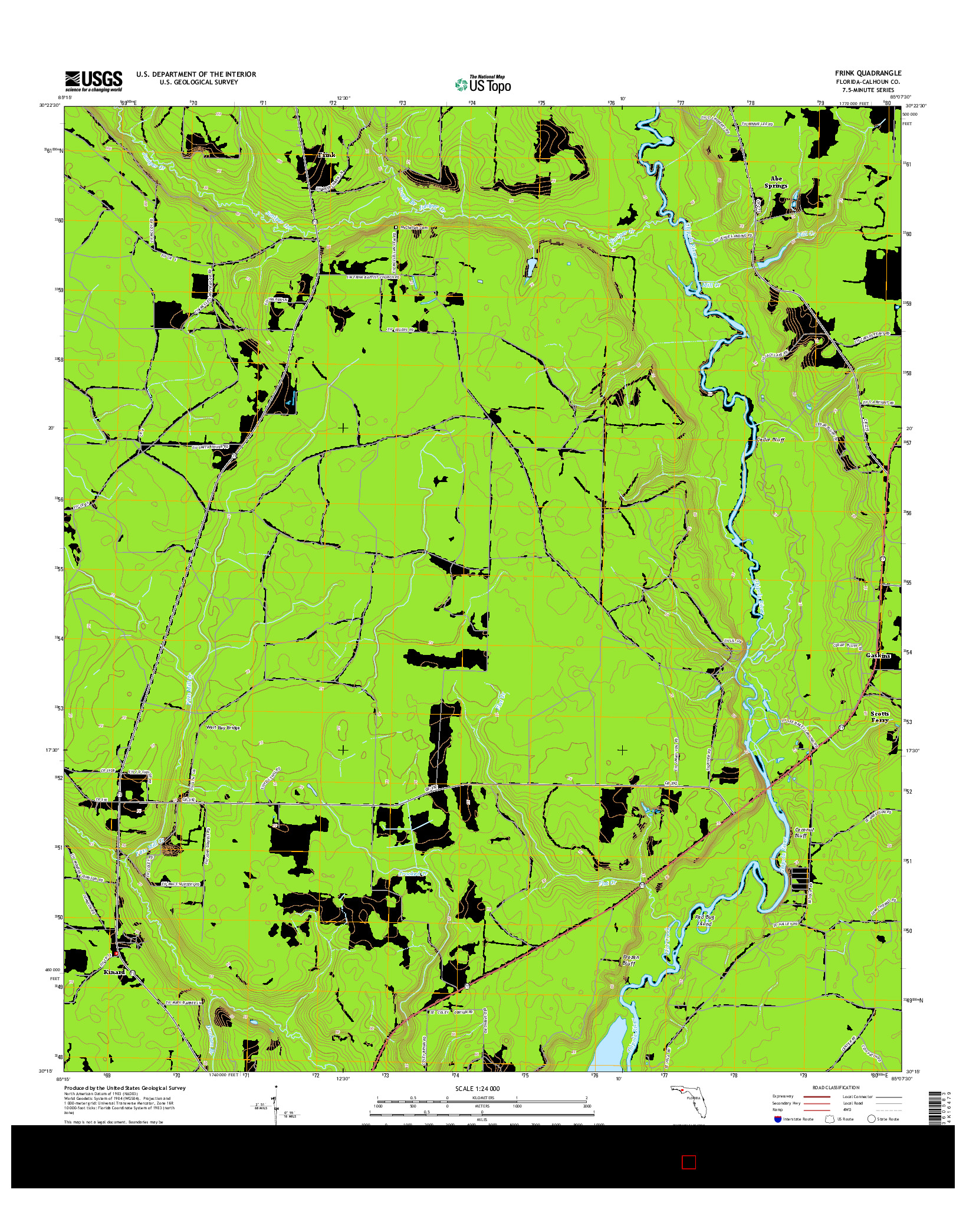 USGS US TOPO 7.5-MINUTE MAP FOR FRINK, FL 2015