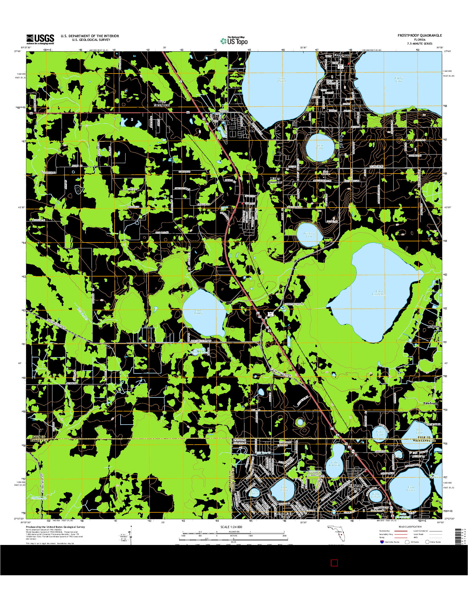 USGS US TOPO 7.5-MINUTE MAP FOR FROSTPROOF, FL 2015