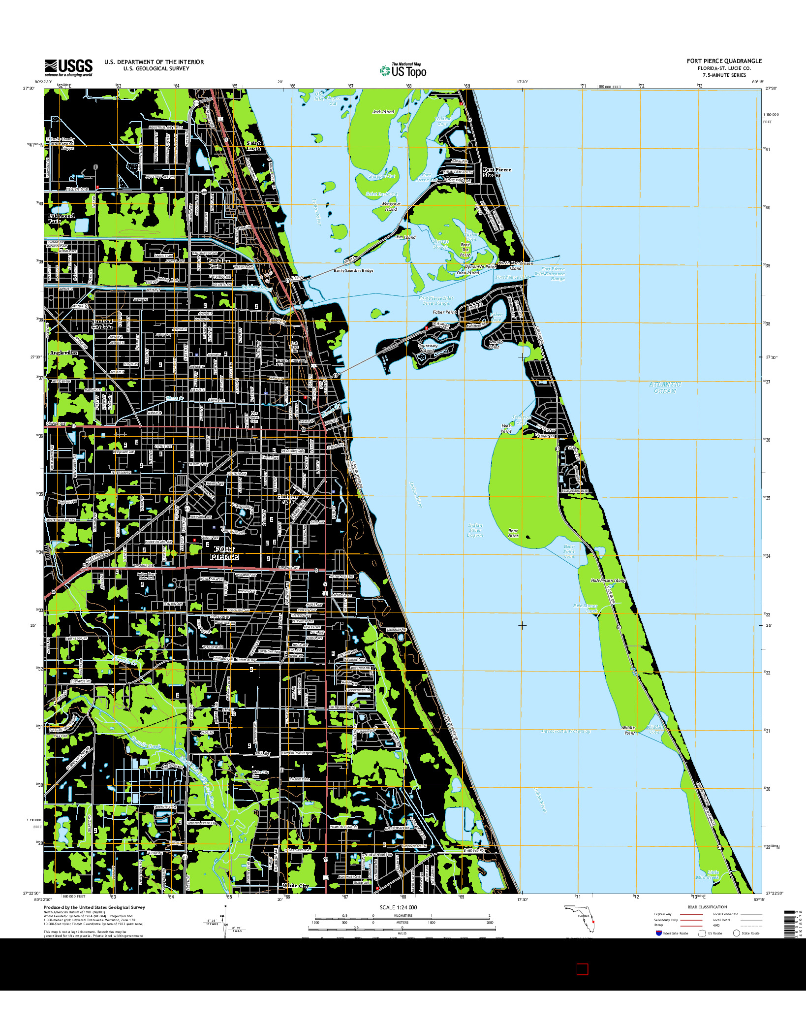 USGS US TOPO 7.5-MINUTE MAP FOR FORT PIERCE, FL 2015