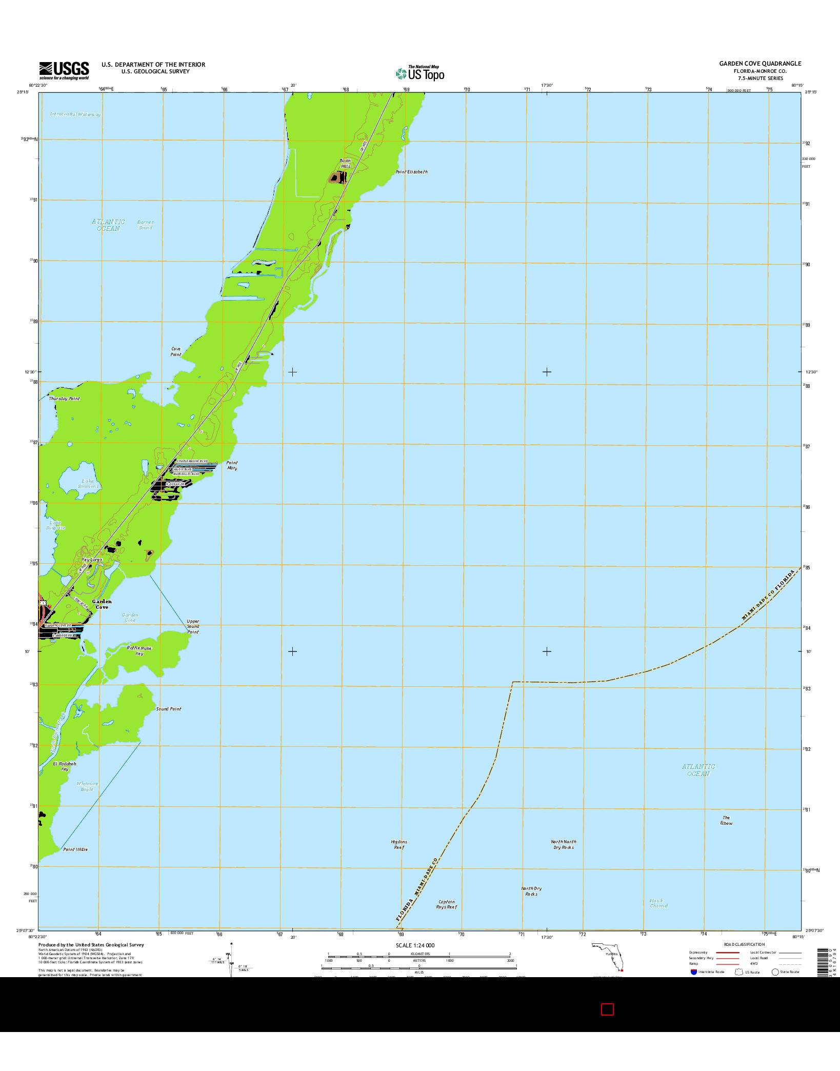 USGS US TOPO 7.5-MINUTE MAP FOR GARDEN COVE, FL 2015