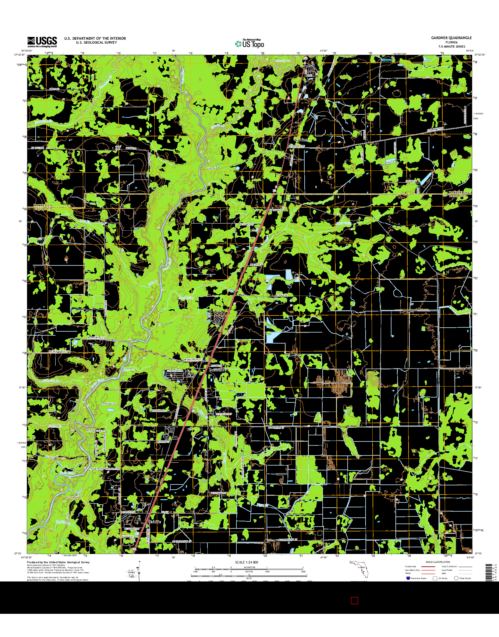 USGS US TOPO 7.5-MINUTE MAP FOR GARDNER, FL 2015