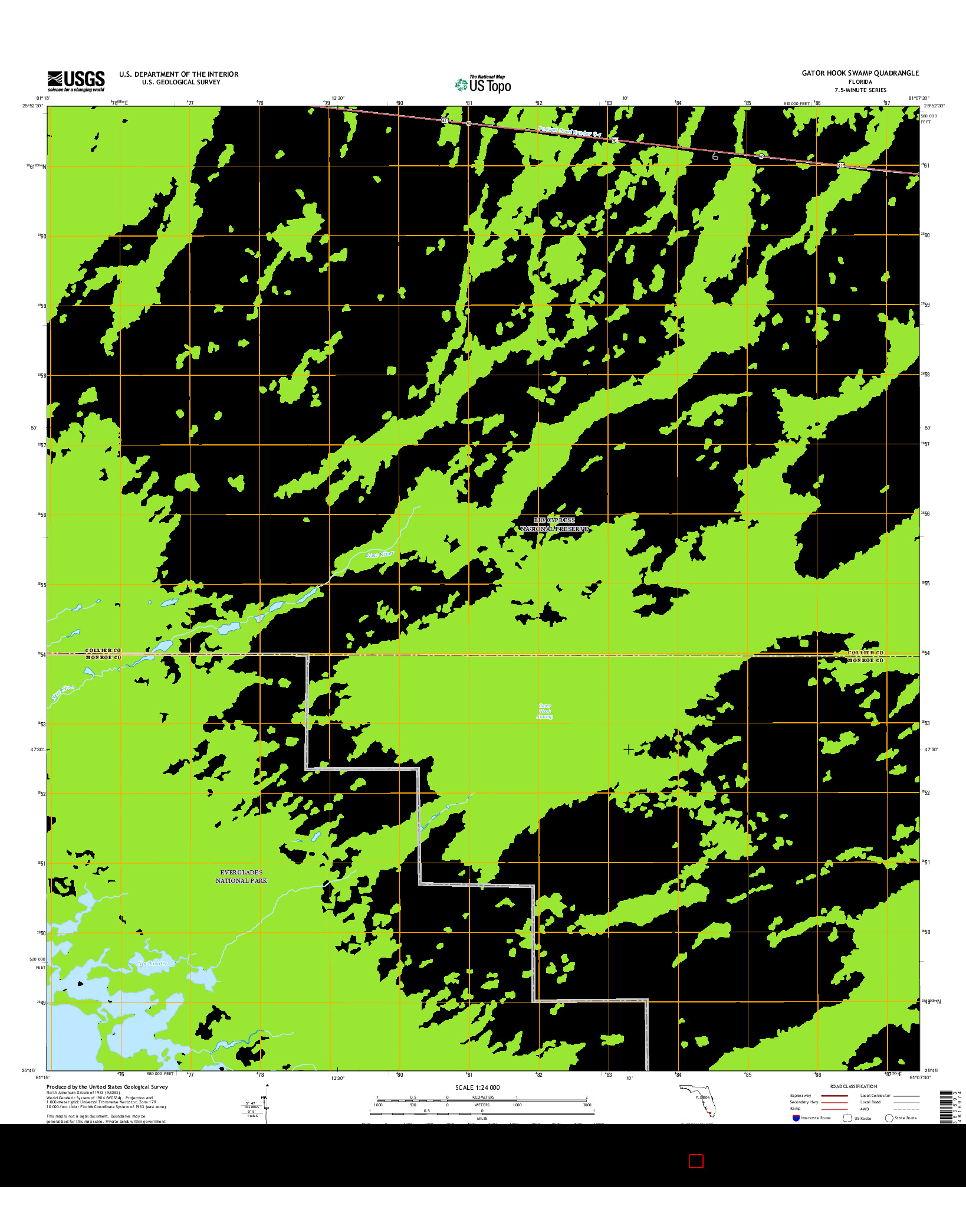 USGS US TOPO 7.5-MINUTE MAP FOR GATOR HOOK SWAMP, FL 2015
