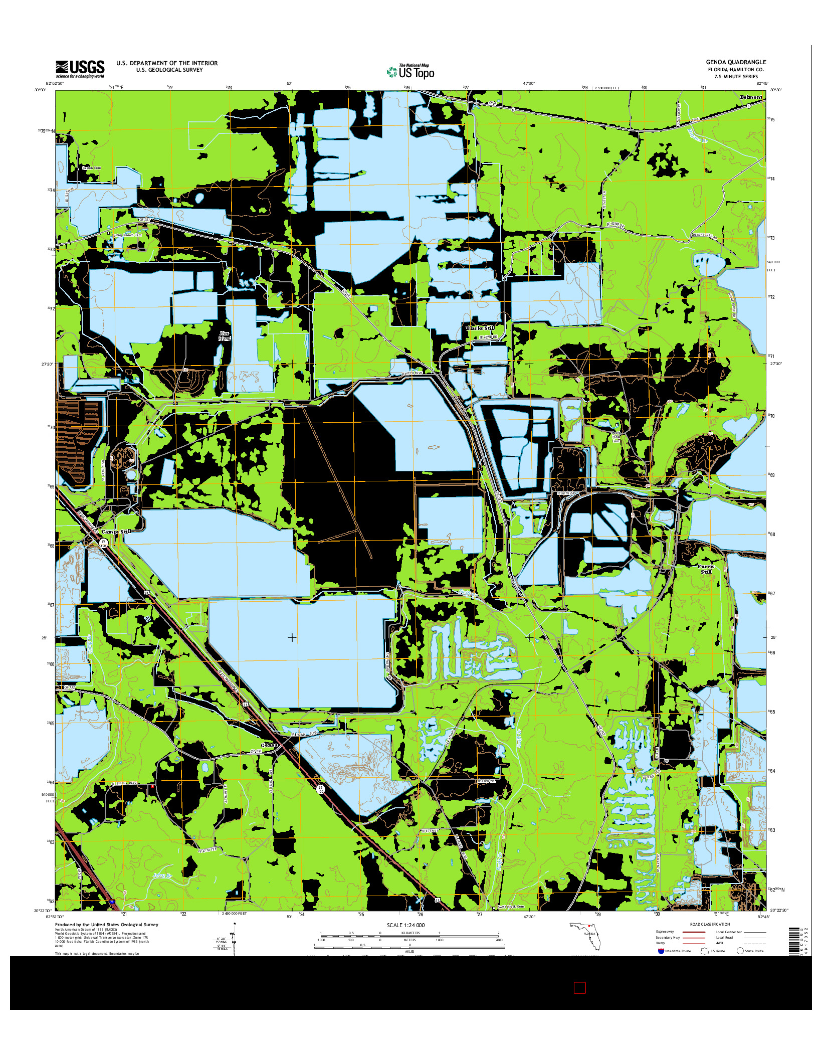 USGS US TOPO 7.5-MINUTE MAP FOR GENOA, FL 2015
