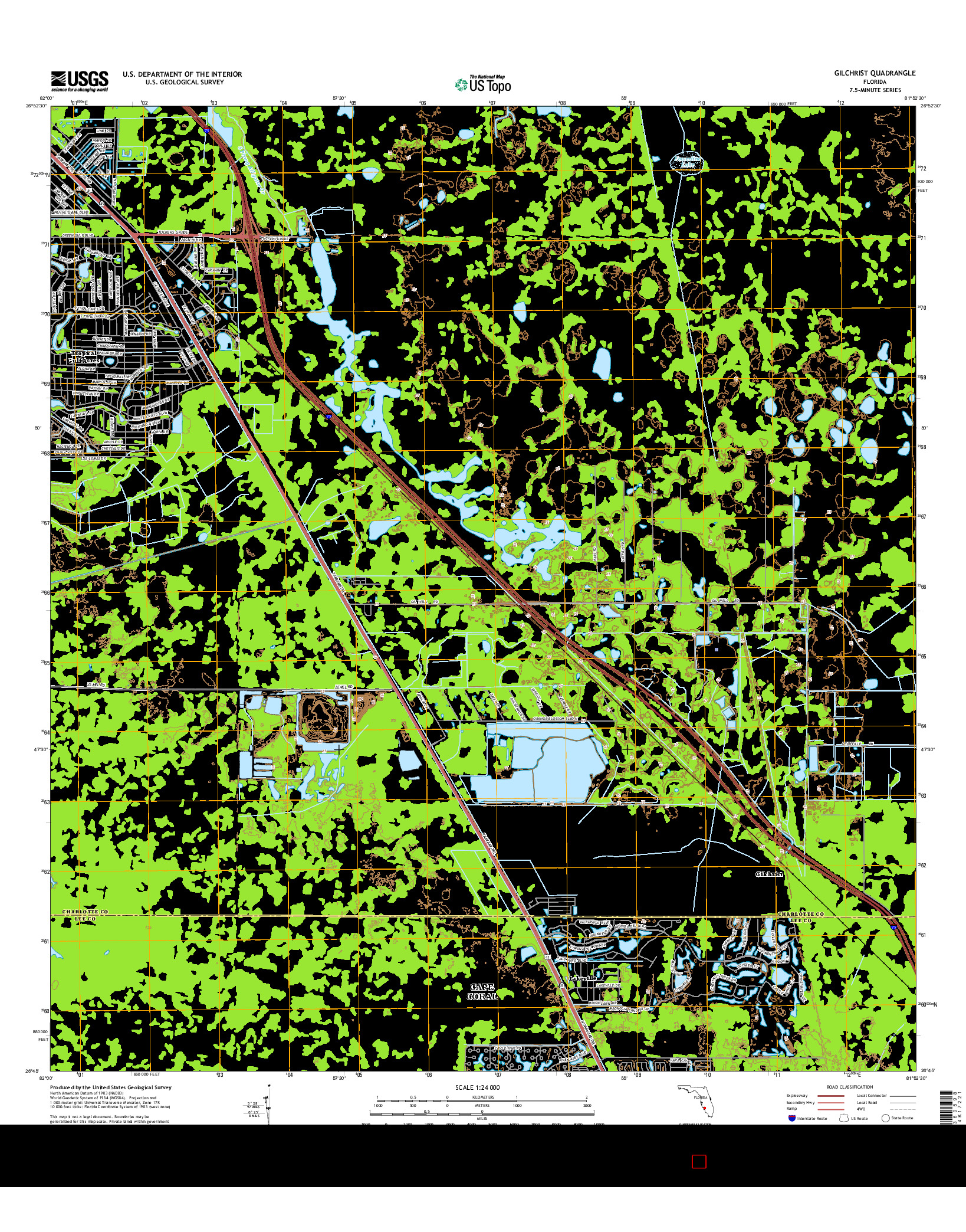 USGS US TOPO 7.5-MINUTE MAP FOR GILCHRIST, FL 2015