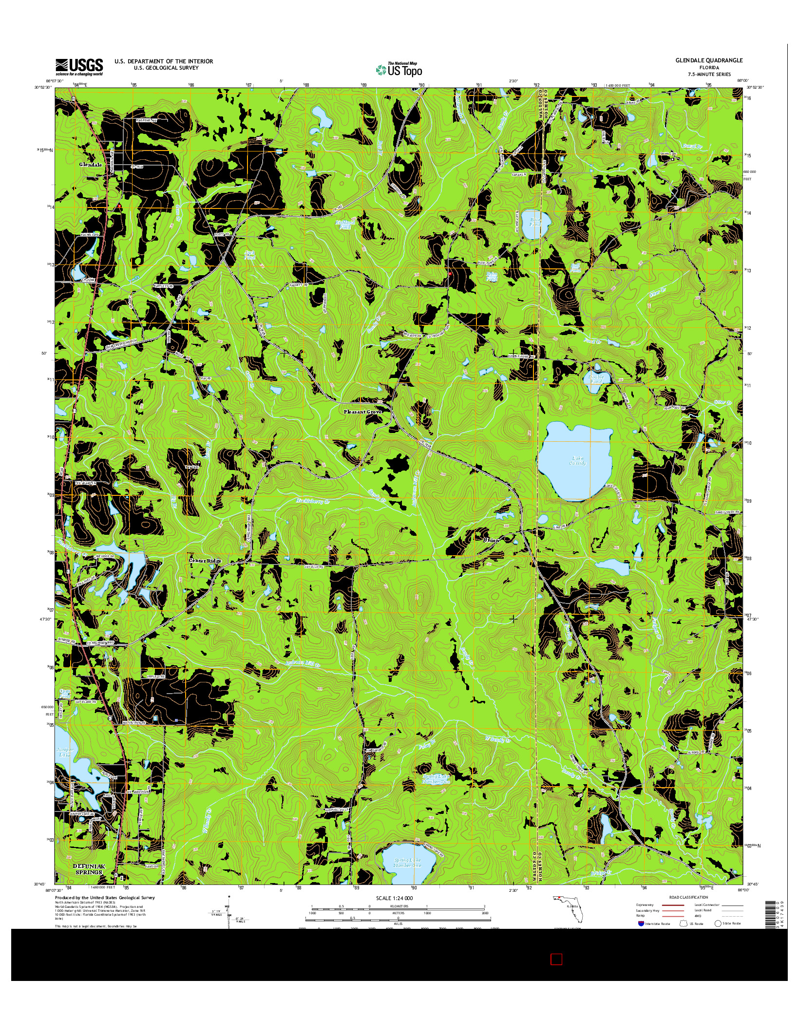 USGS US TOPO 7.5-MINUTE MAP FOR GLENDALE, FL 2015