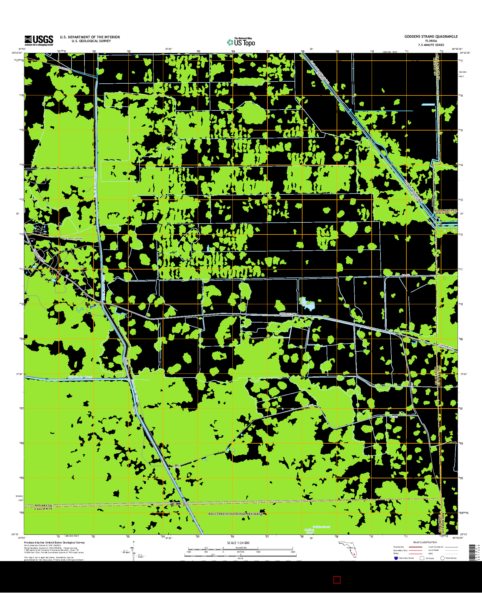 USGS US TOPO 7.5-MINUTE MAP FOR GODDENS STRAND, FL 2015