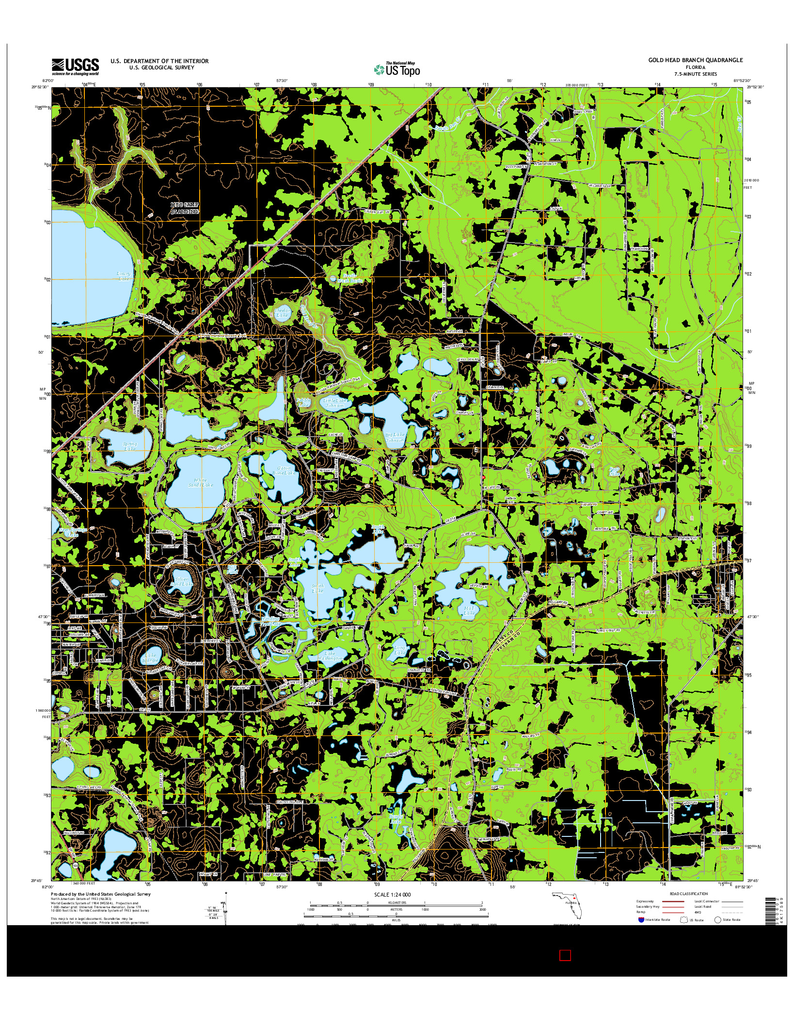 USGS US TOPO 7.5-MINUTE MAP FOR GOLD HEAD BRANCH, FL 2015